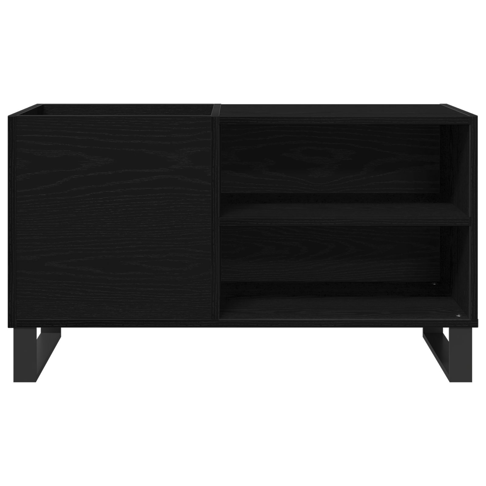 Record Cabinet Black Oak 84.5x38x48 cm Made from Engineered Wood - Image 5