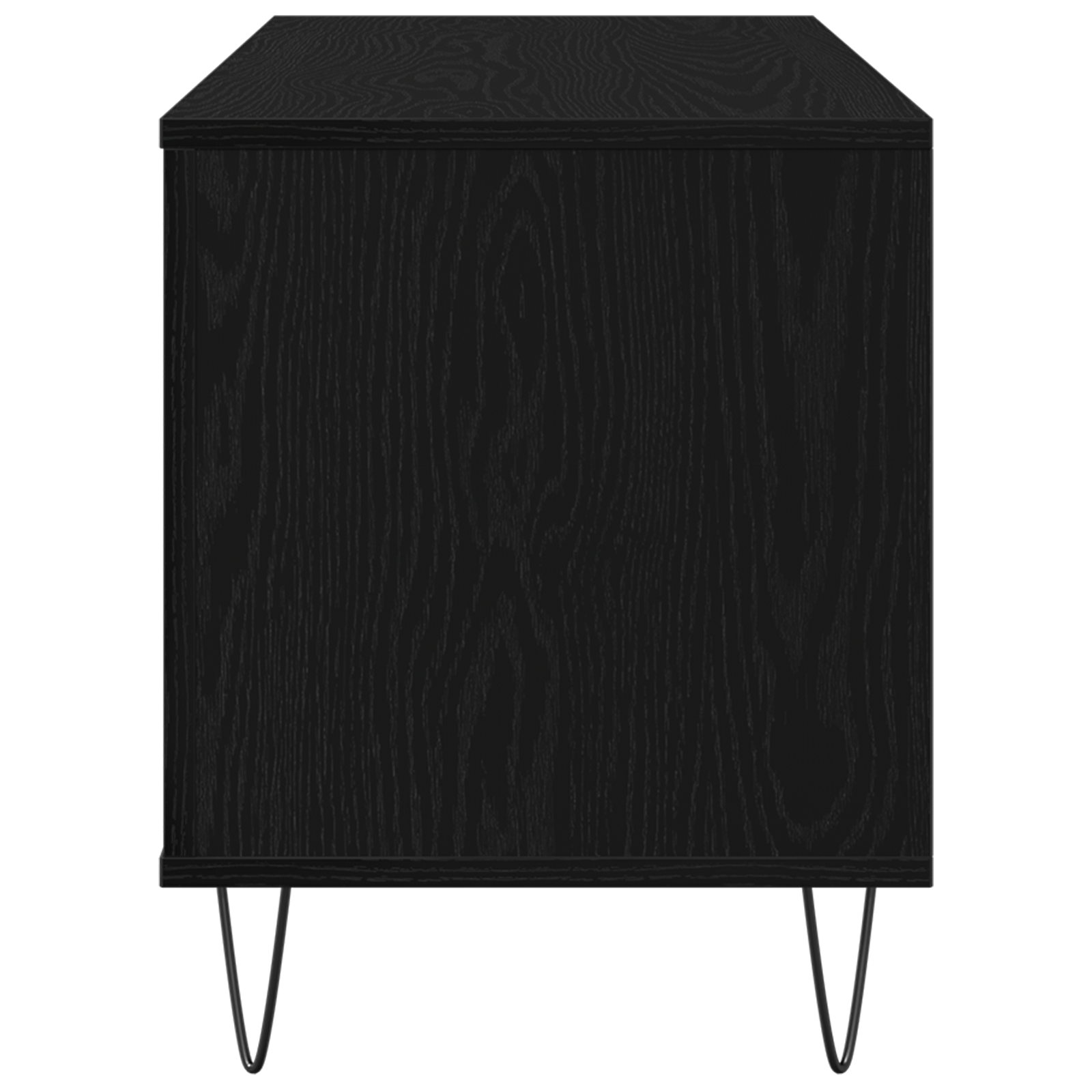 Record Cabinet Black Oak 100x38x48 cm Engineered Wood - Image 5