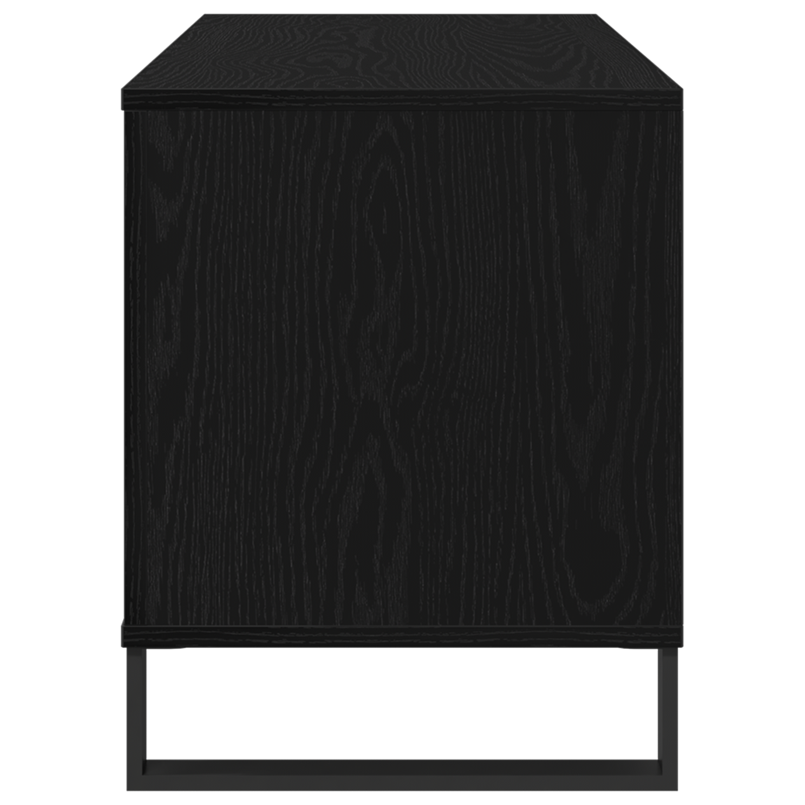 Record Cabinet Black Oak 100x38x48 cm Engineered Wood - Image 7