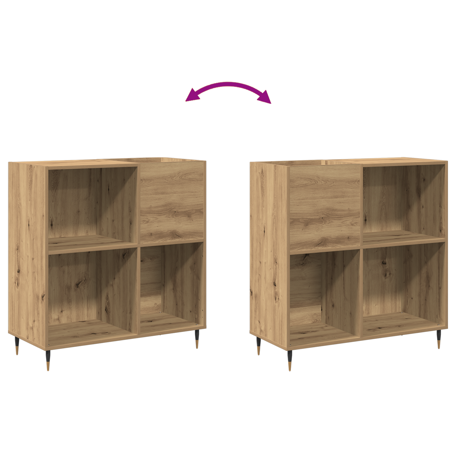 Record Cabinet Old Wood 84,5x38x89 cm Engineered Wood - Image 9