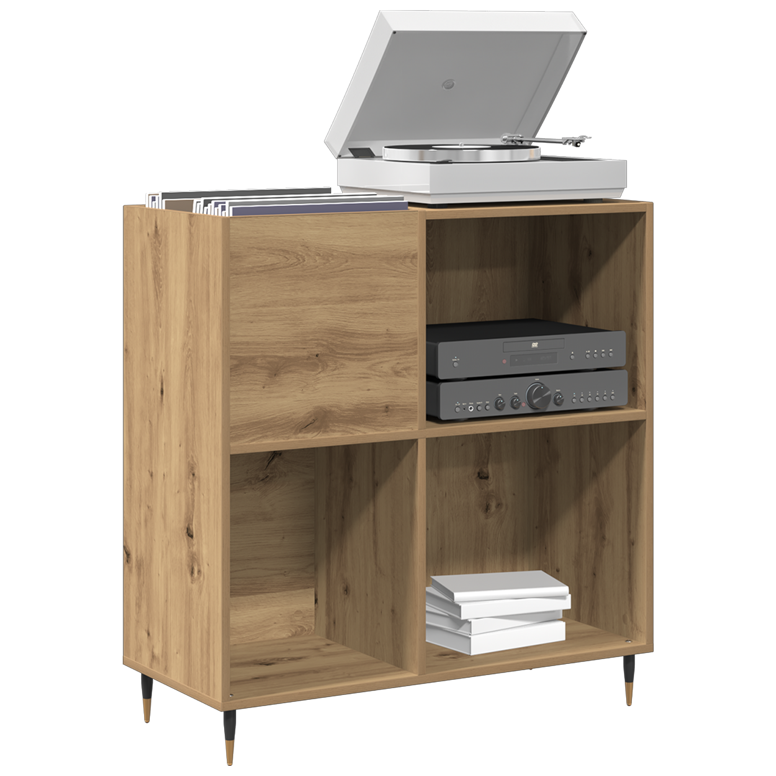 Thumbnail - vidaXL Schallplattenschrank Altholz 84,5x38x89 cm Holzwerkstoff