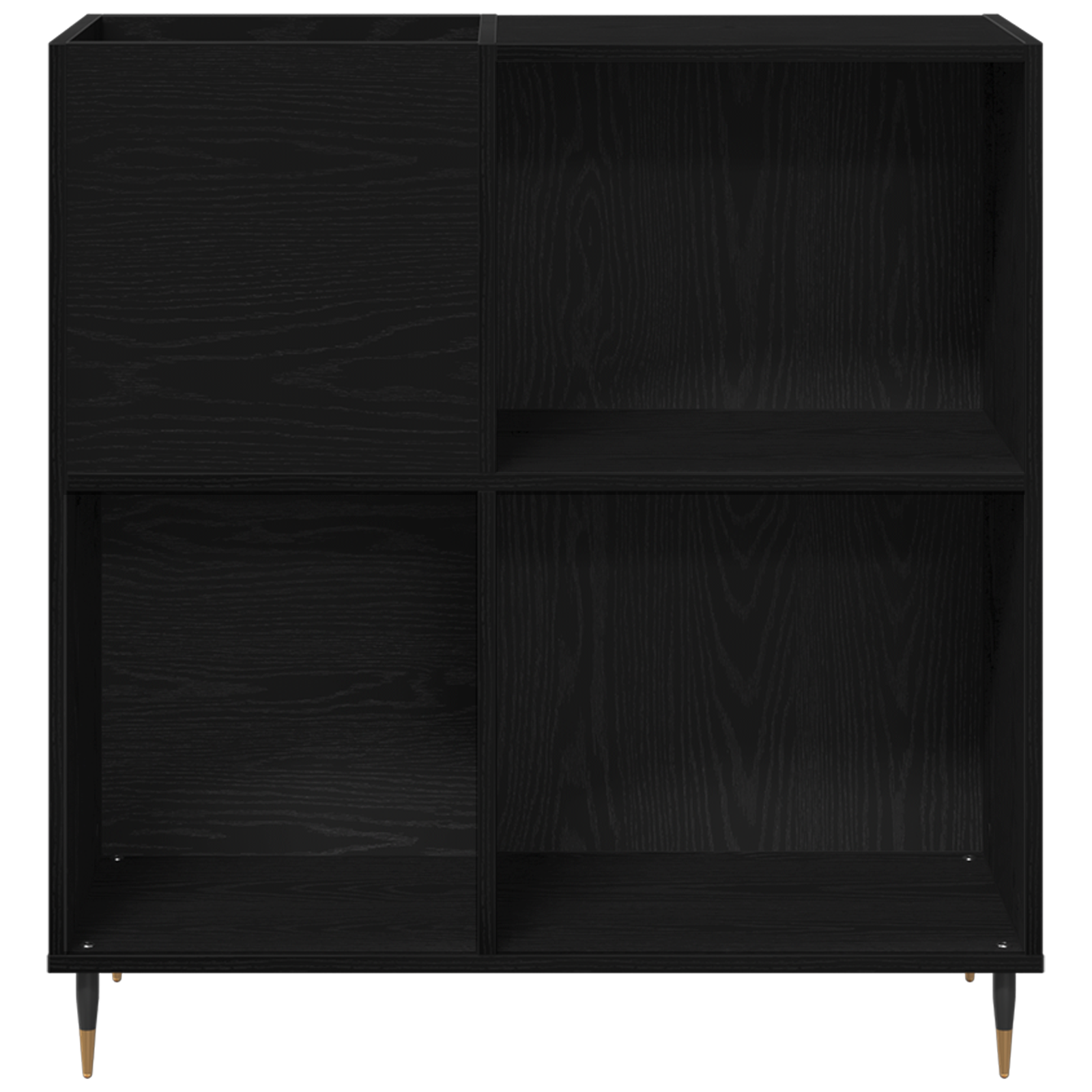 Record Cabinet Black Oak 84,5x38x89 cm Engineered Wood - Image 6