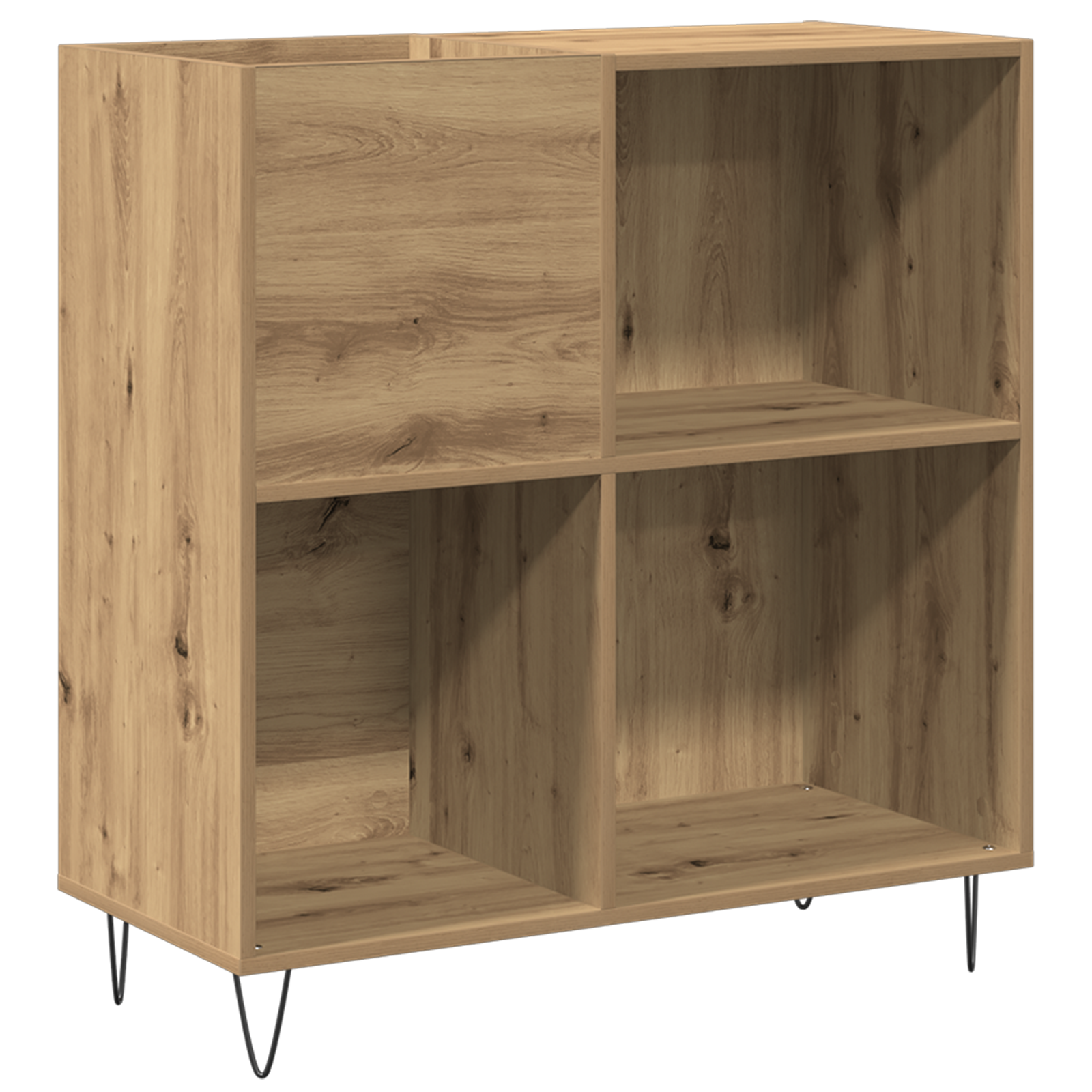 Record Cabinet Black Oak 84,5x38x89 cm Engineered Wood - Image 2