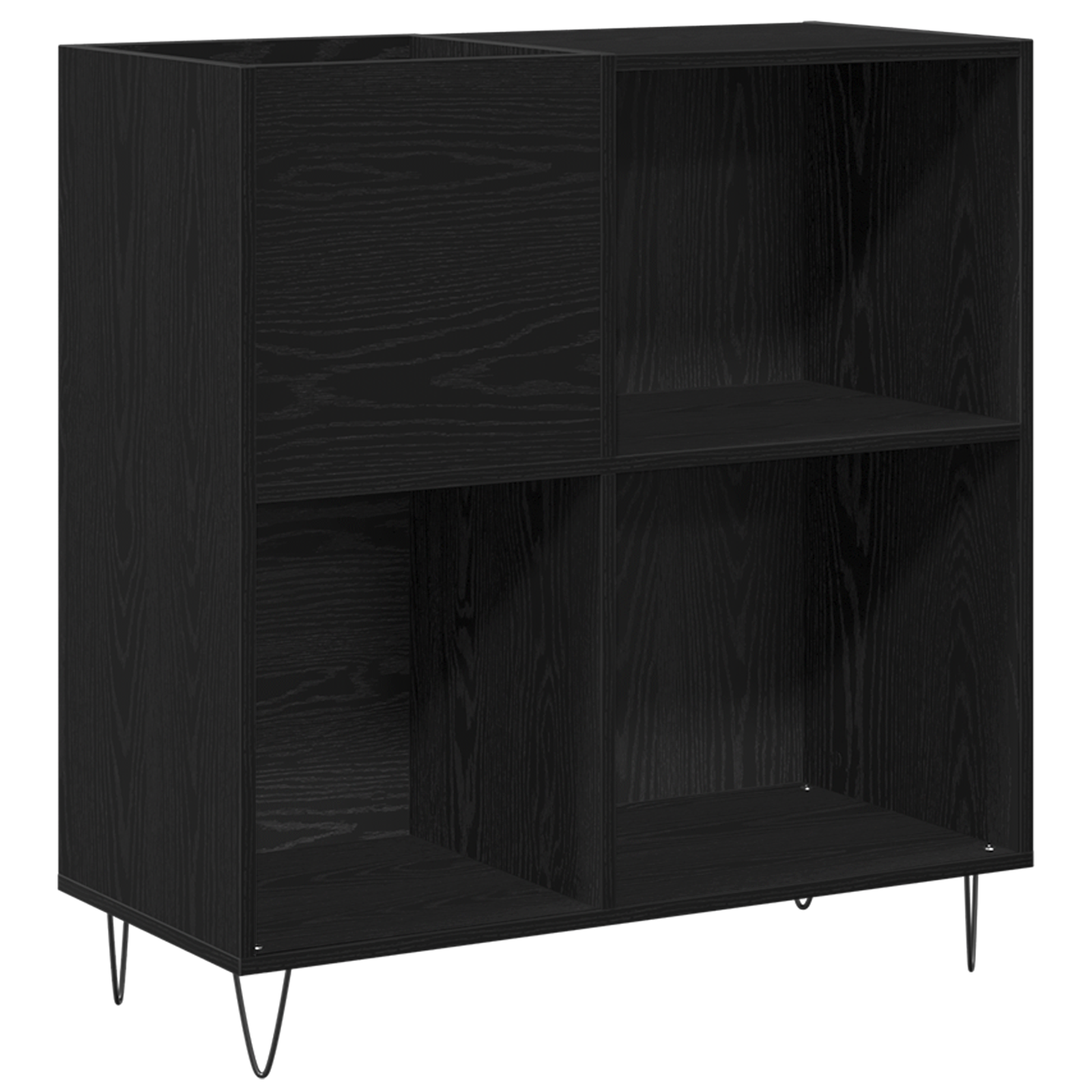 Record Cabinet Black Oak 84.5x38x90 cm Engineered Wood - Image 2