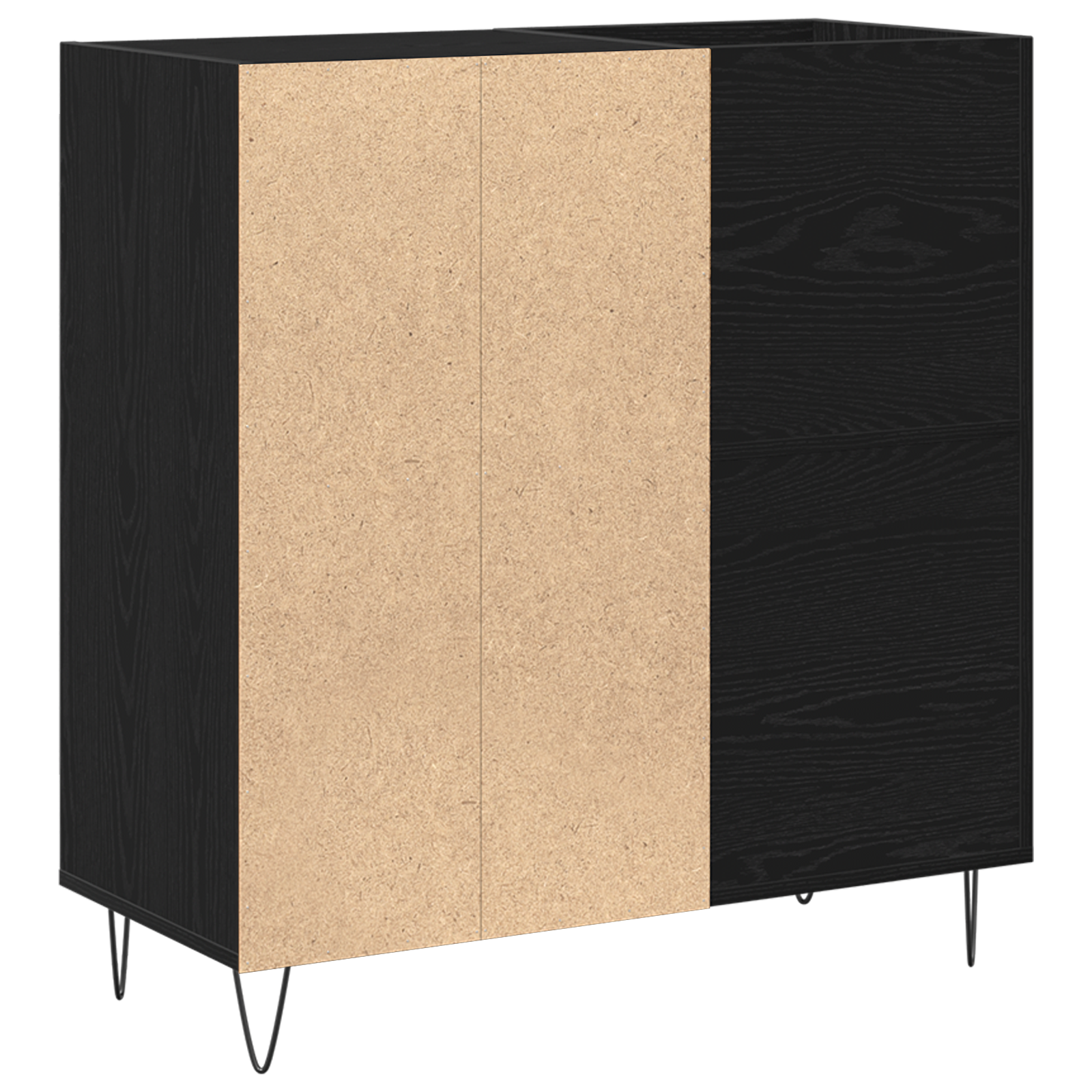 Record Cabinet Black Oak 84.5x38x90 cm Engineered Wood - Image 7