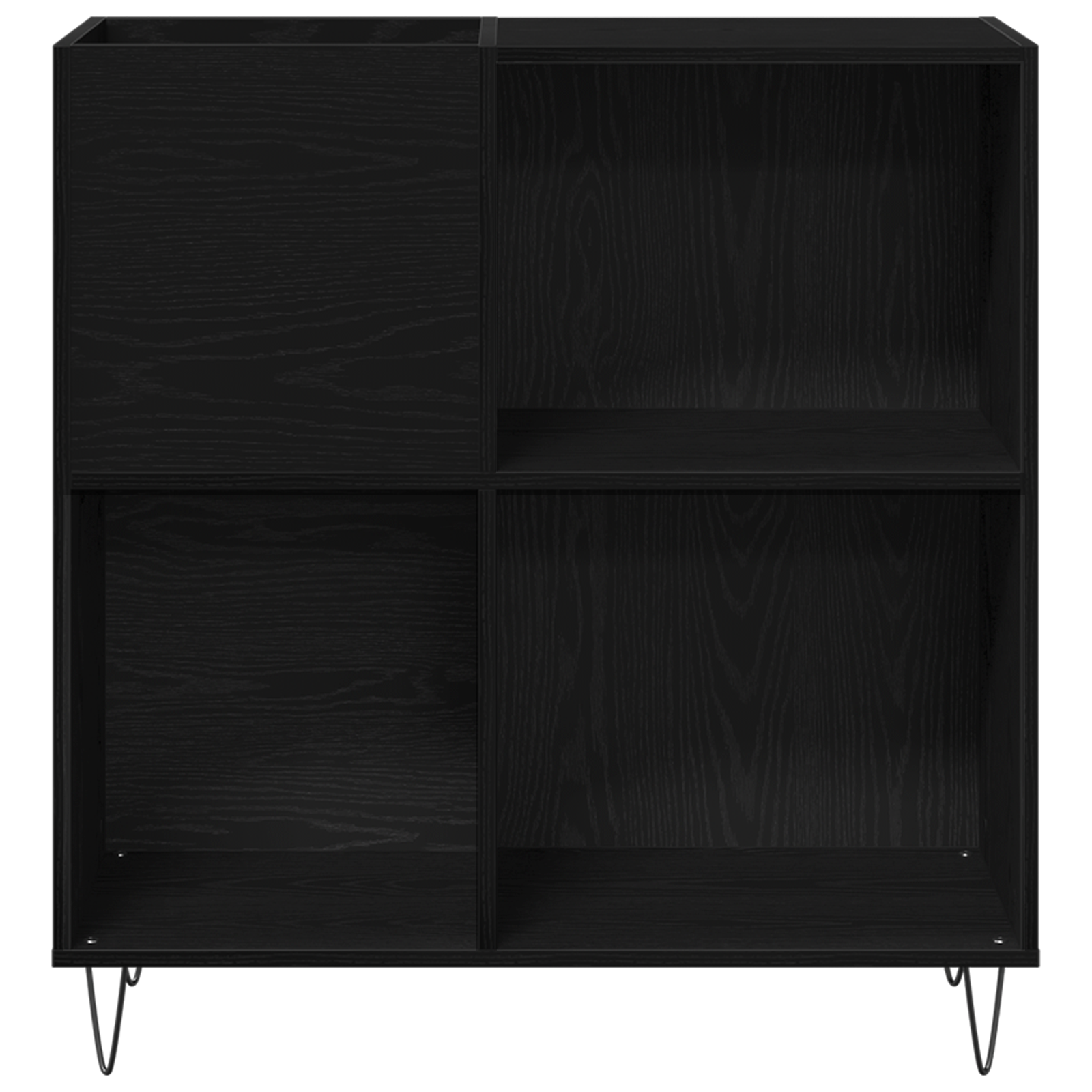Record Cabinet Black Oak 84.5x38x90 cm Engineered Wood - Image 5