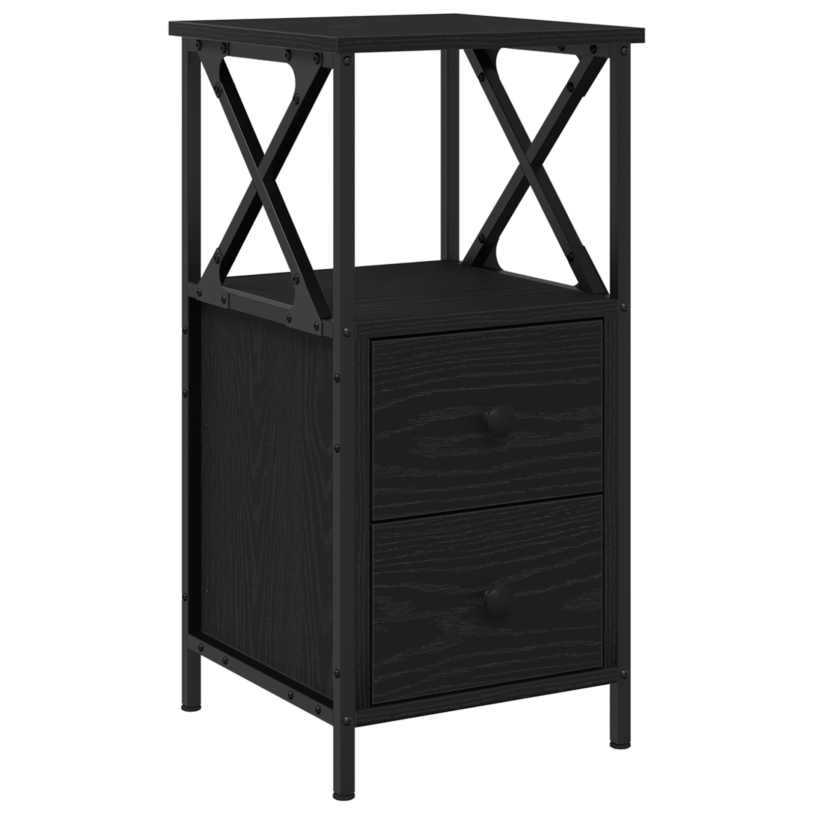 Nightstands 2 Pack Black Oak 34x35.5x70 cm Made of Engineered Wood - Image 5