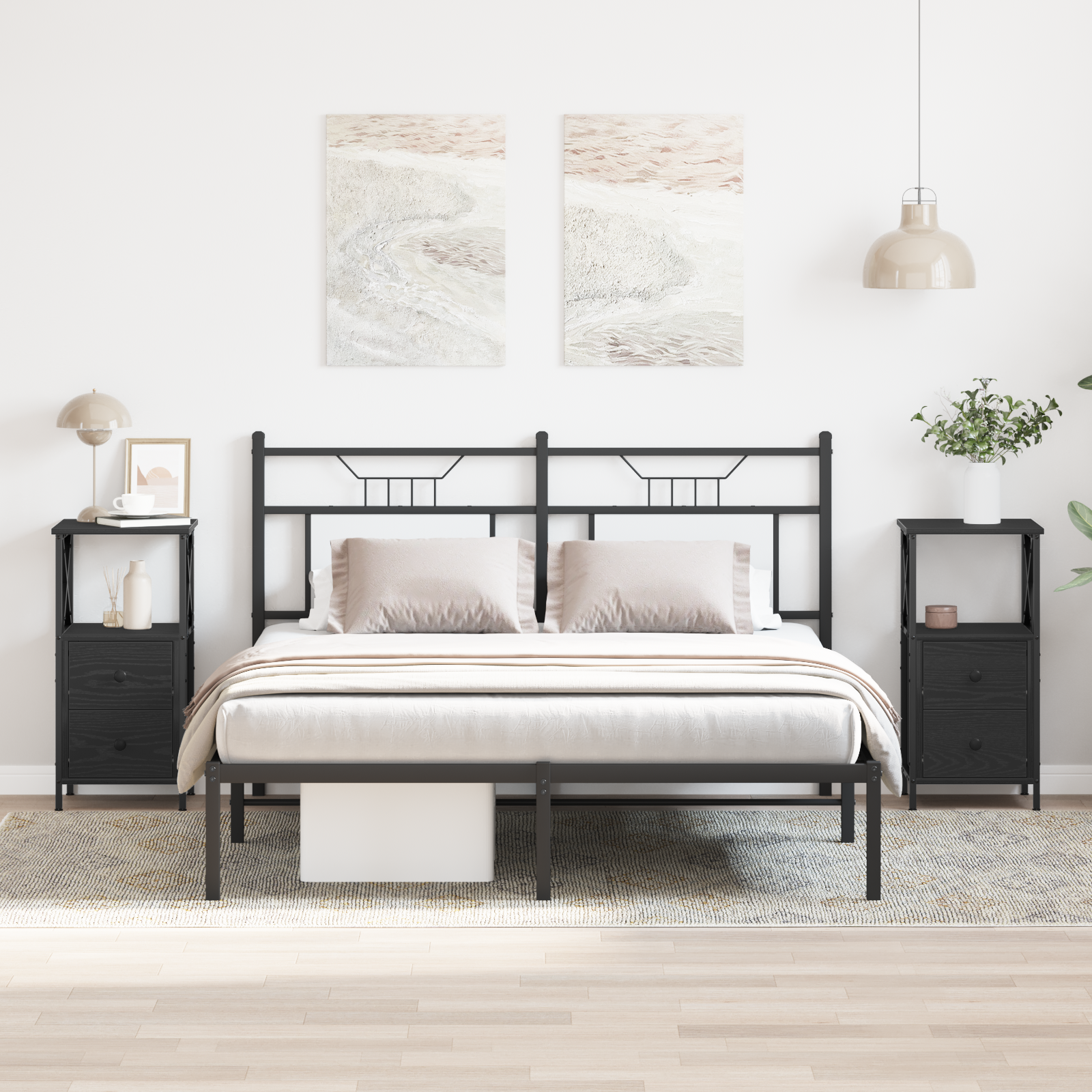 Nightstands 2 Pack Black Oak 34x35.5x70 cm Made of Engineered Wood - Image 4