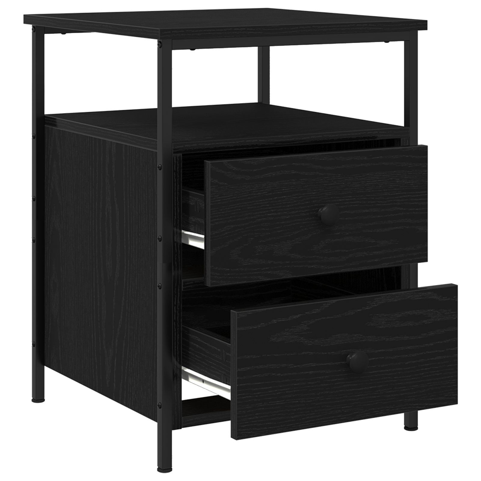 Bedside Cabinets 2 pcs Black Oak 44x45x60 cm Engineered Wood - Image 2