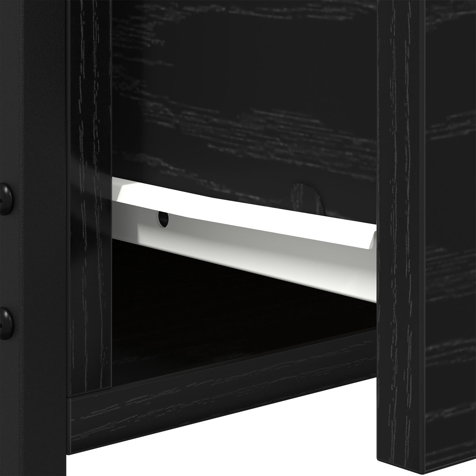 Bedside Cabinet Black Oak 34x36x50 cm Engineered Wood and Steel - Image 8