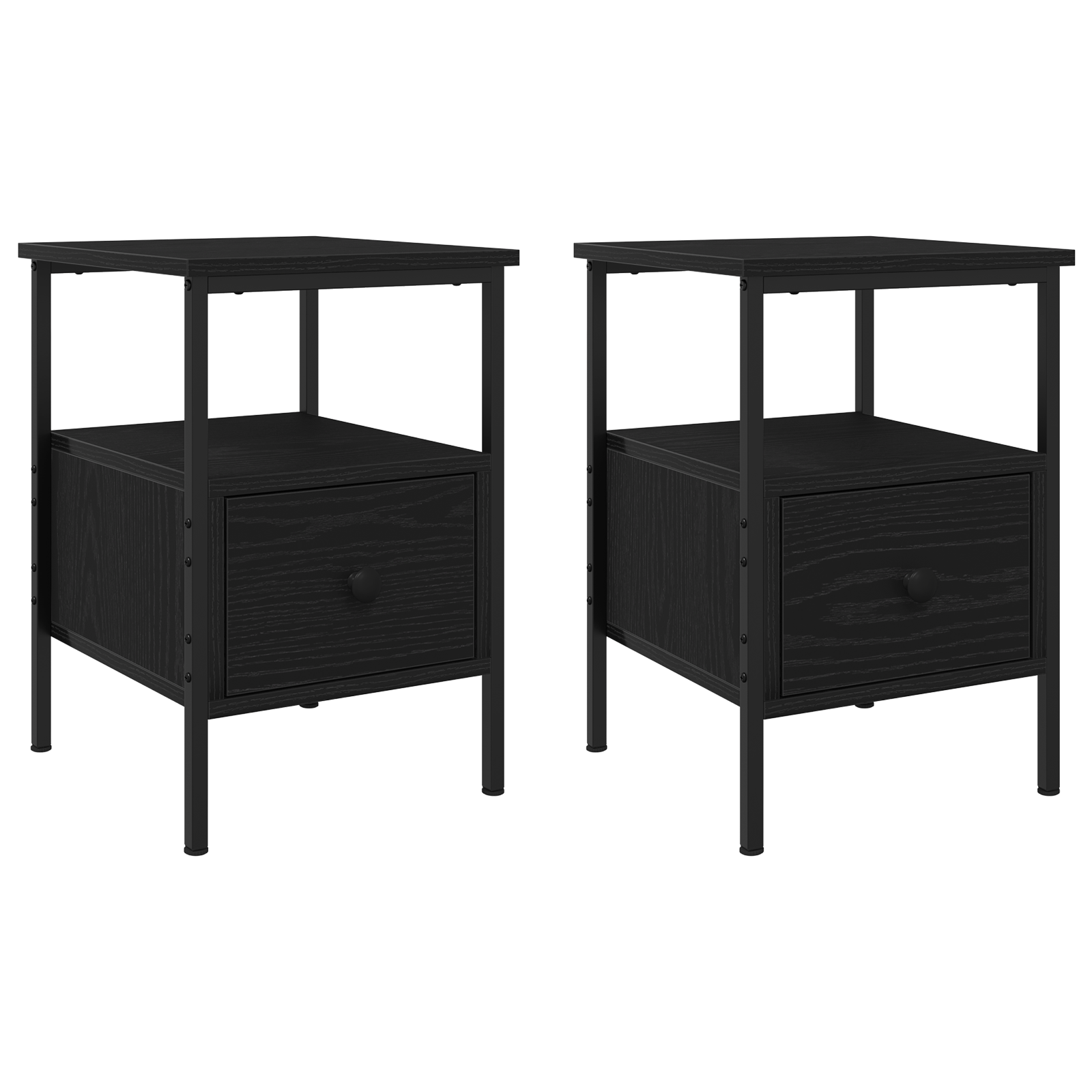 Bedside Cabinets 2 pcs Black Oak 34x36x50 cm Engineered Wood - Image 2
