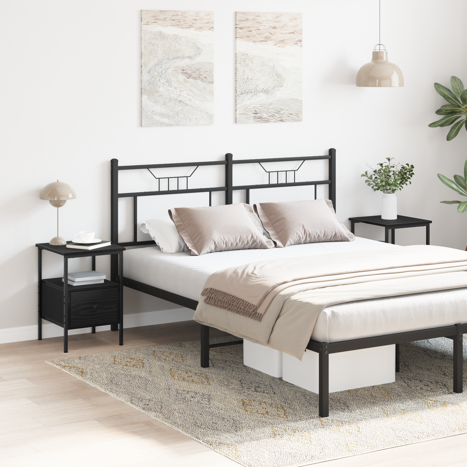 Bedside Cabinets 2 pcs Black Oak 34x36x50 cm Engineered Wood