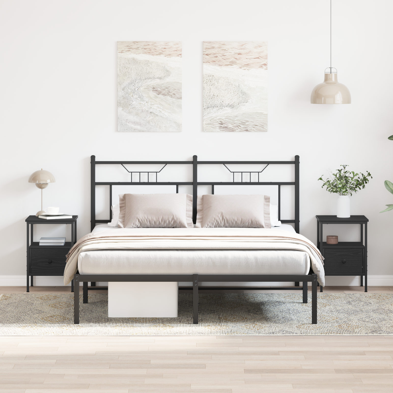 Bedside Cabinets 2 pcs Black Oak 34x36x50 cm Engineered Wood - Image 3