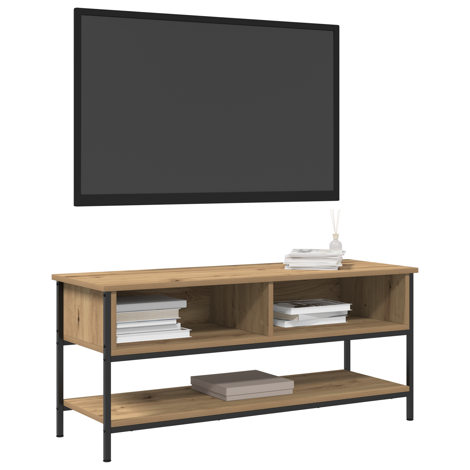 Thumbnail - vidaXL TV-Schrank Artisan Eiche 100x35x45 cm Holzwerkstoff und Stahl