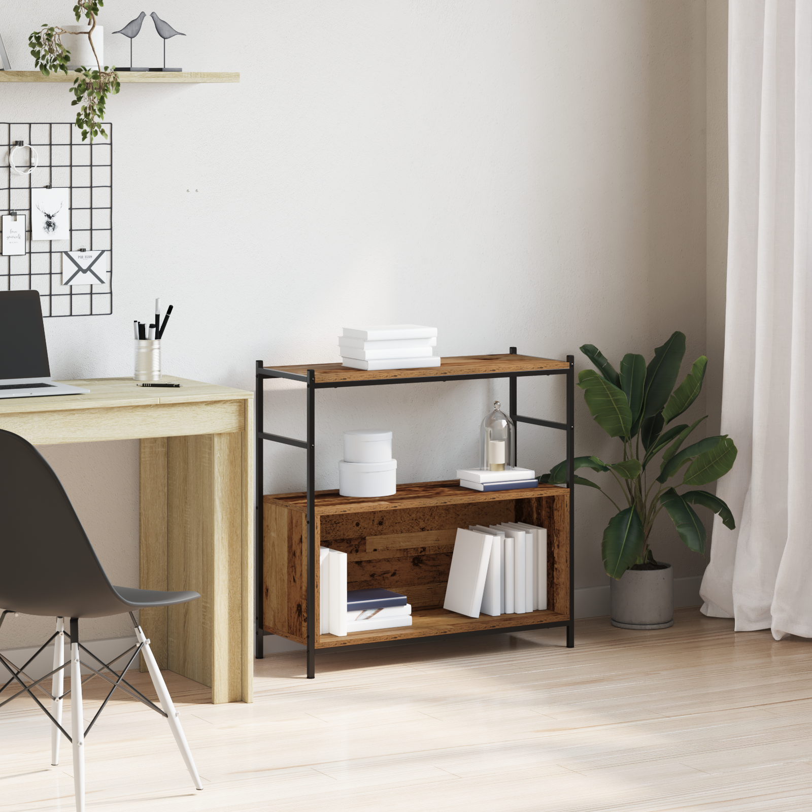 Book Cabinet Smoked Oak 80x30x78,5 cm Engineered Wood