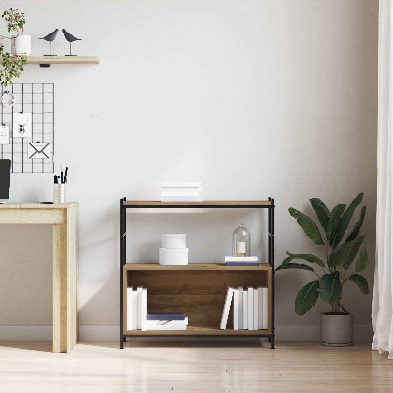 Book Cabinet Artisian Oak 80x30x78,5 cm Engineered Wood - Image 4