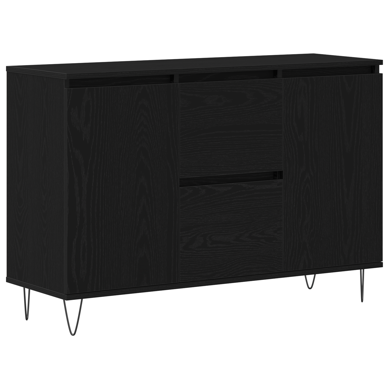Sideboard Black Oak 101,5x35x70 cm Engineered Wood - Image 2