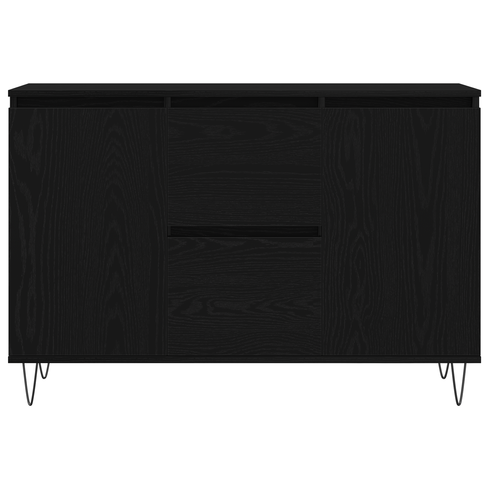 Sideboard Black Oak 101,5x35x70 cm Engineered Wood - Image 7