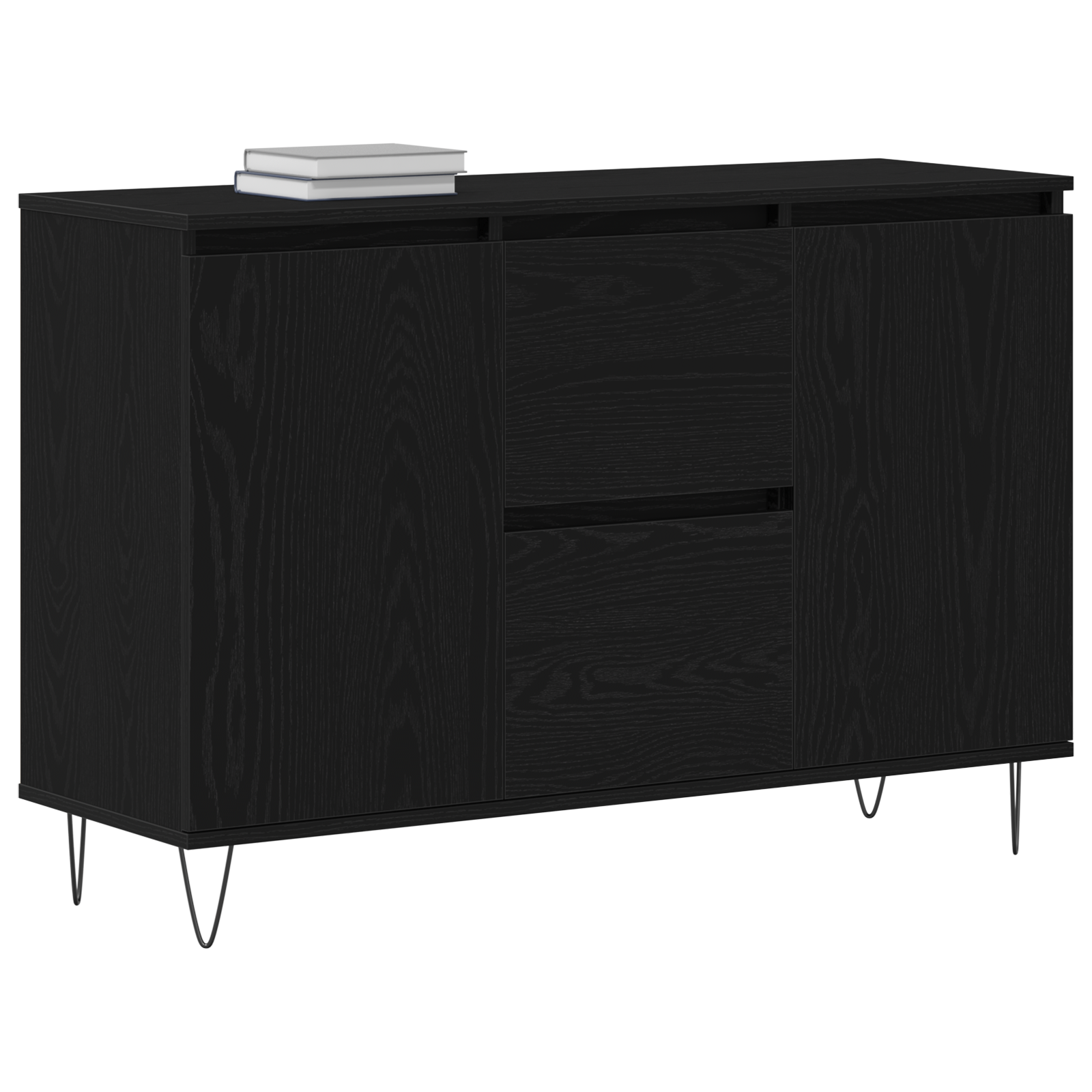 Sideboard Black Oak 101,5x35x70 cm Engineered Wood - Image 3