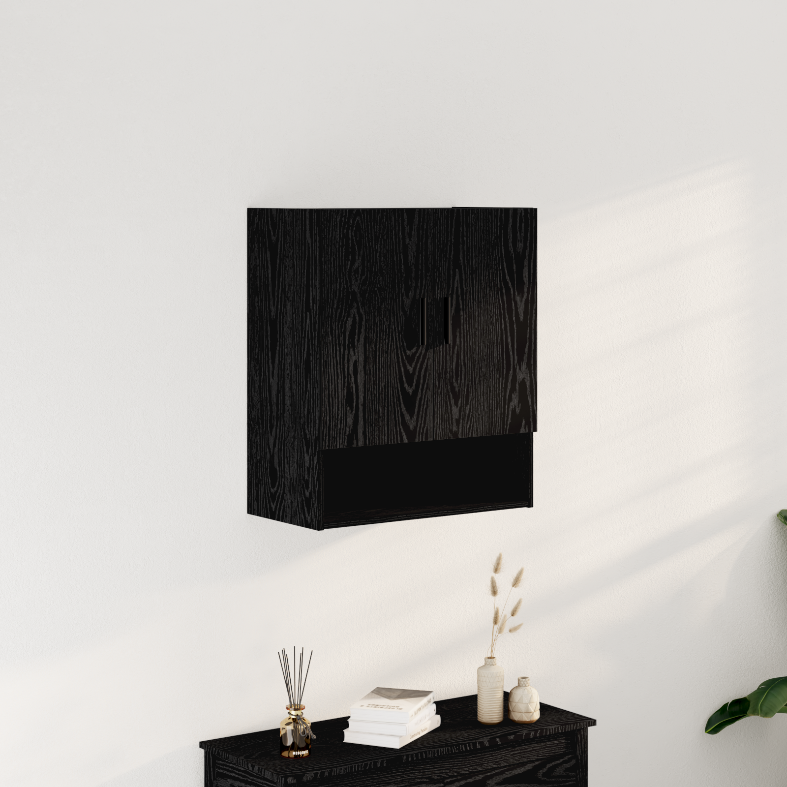 Wall Cabinet Black Oak 60x31x70 cm Engineered Wood