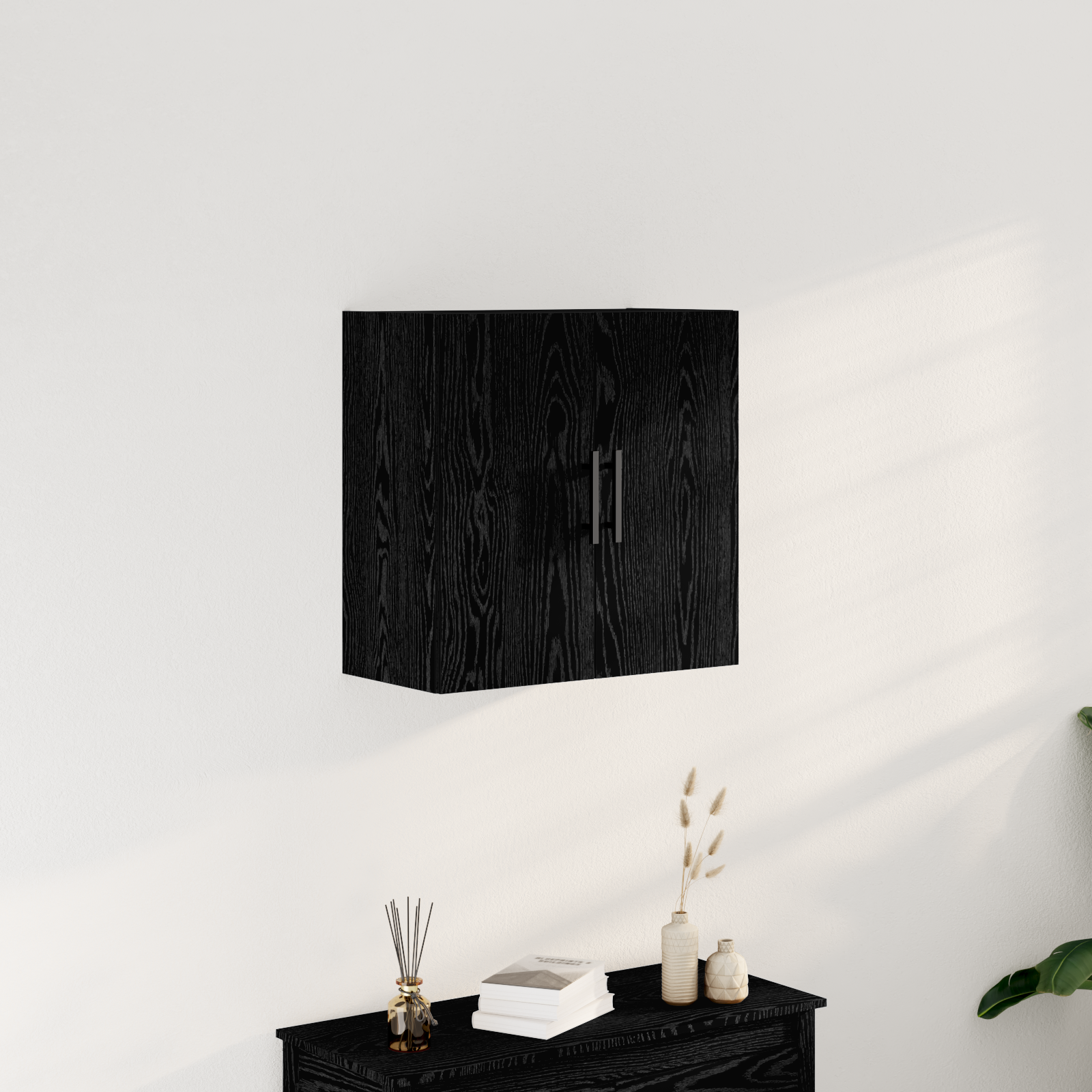 Wall Cabinet Black Oak 60x31x60 cm Engineered Wood