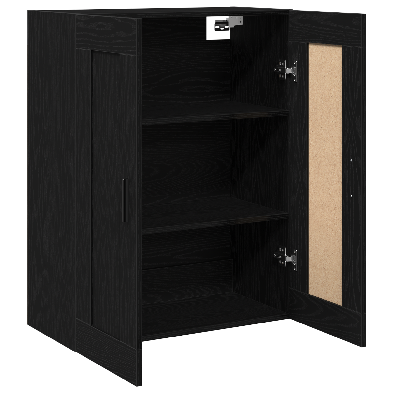 Wall-Mounted Cabinet in Black Oak - 69.5x34x90 cm, Made from Engineered Wood