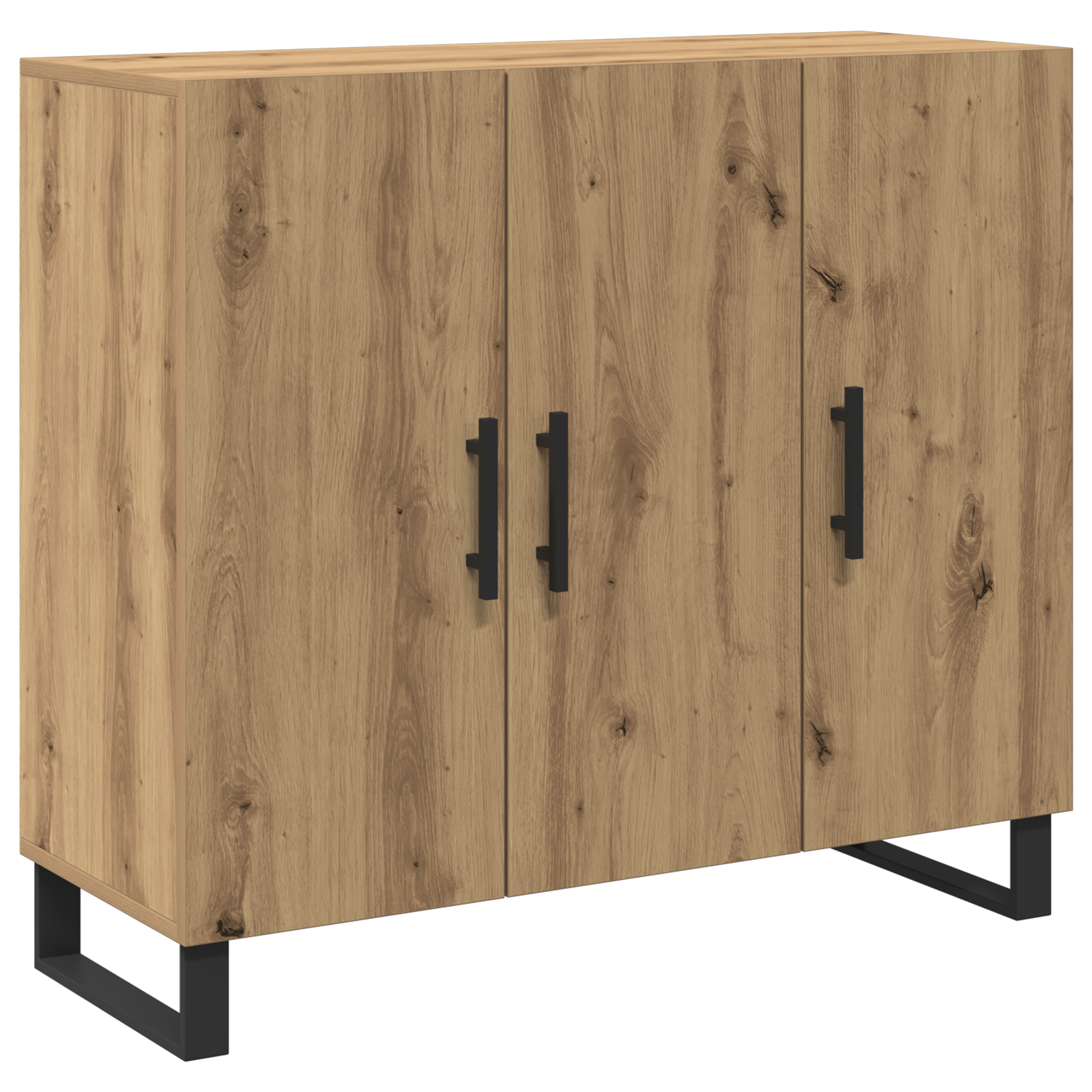 Sideboard with 3 Doors Artisan Oak 90x34x80 cm Engineered Wood - Image 2