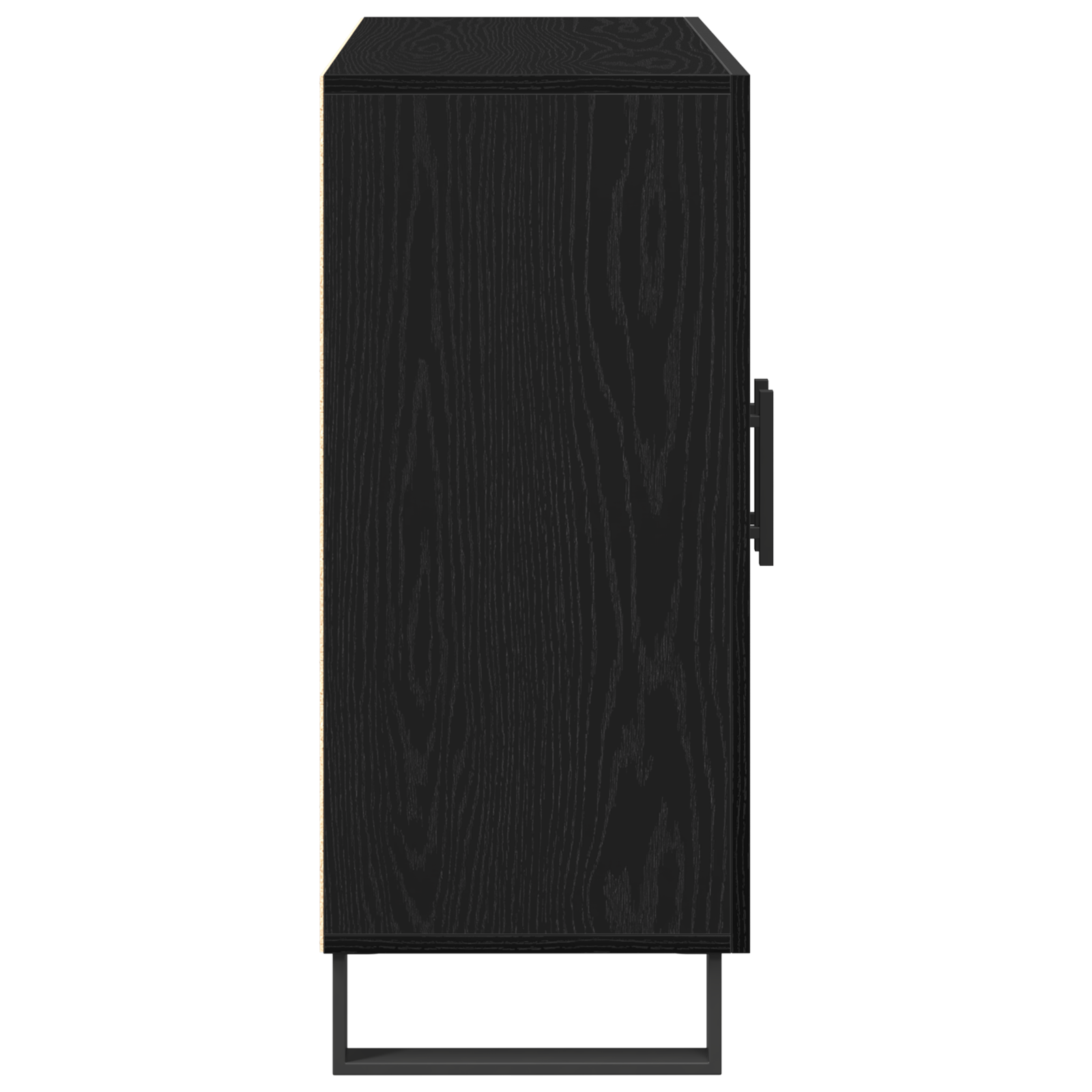 Sideboard with 3 Doors Black Oak 90x34x80 cm Engineered Wood - Image 7