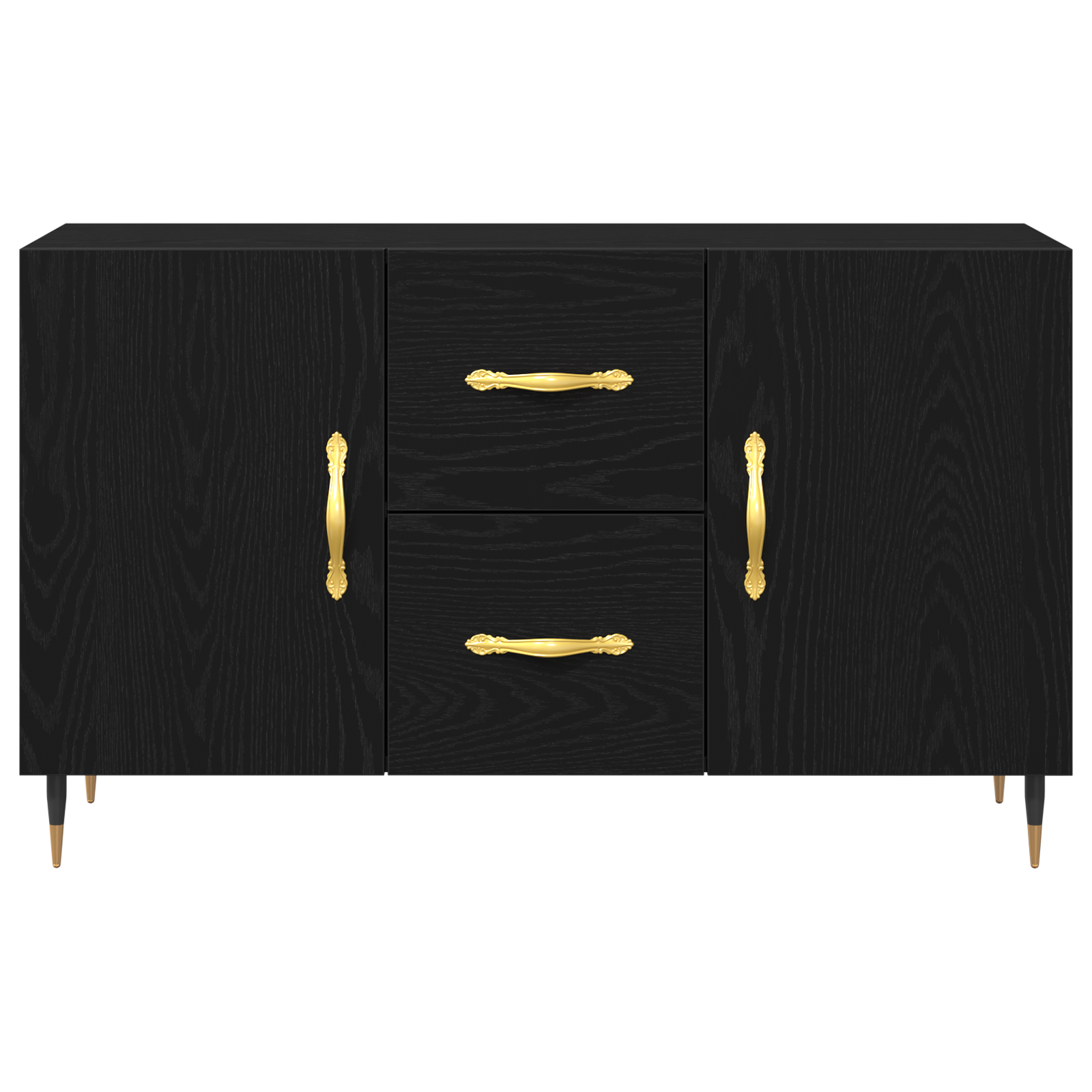 Sideboard Black Oak 100x36x60 cm Engineered Wood - Image 7