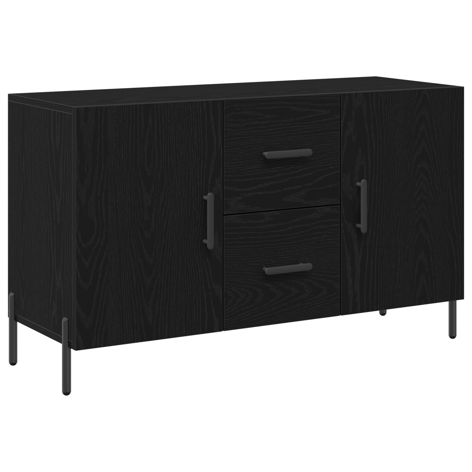 Sideboard Black Oak 100x36x60 cm Engineered Wood - Image 2