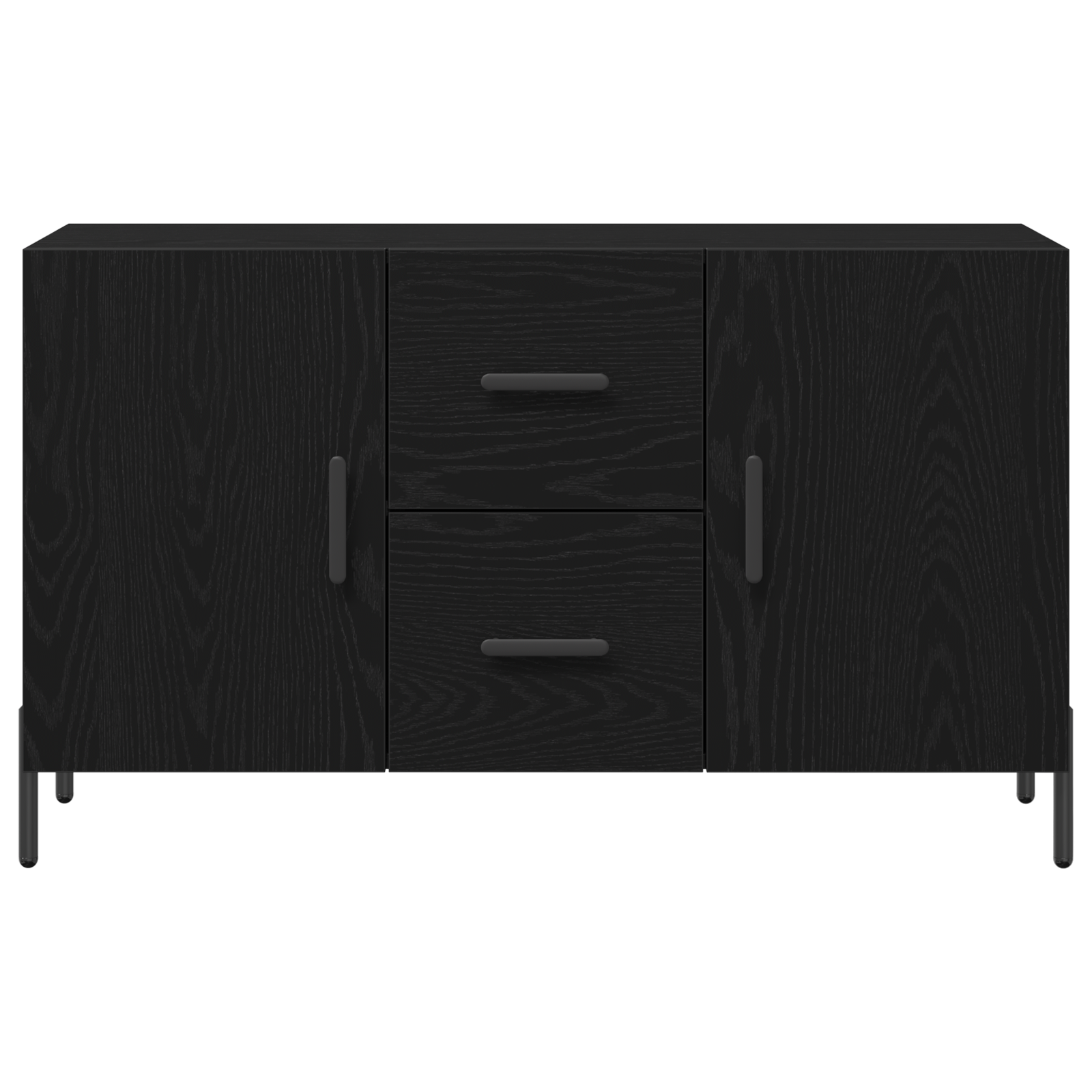 Sideboard Black Oak 100x36x60 cm Engineered Wood - Image 7