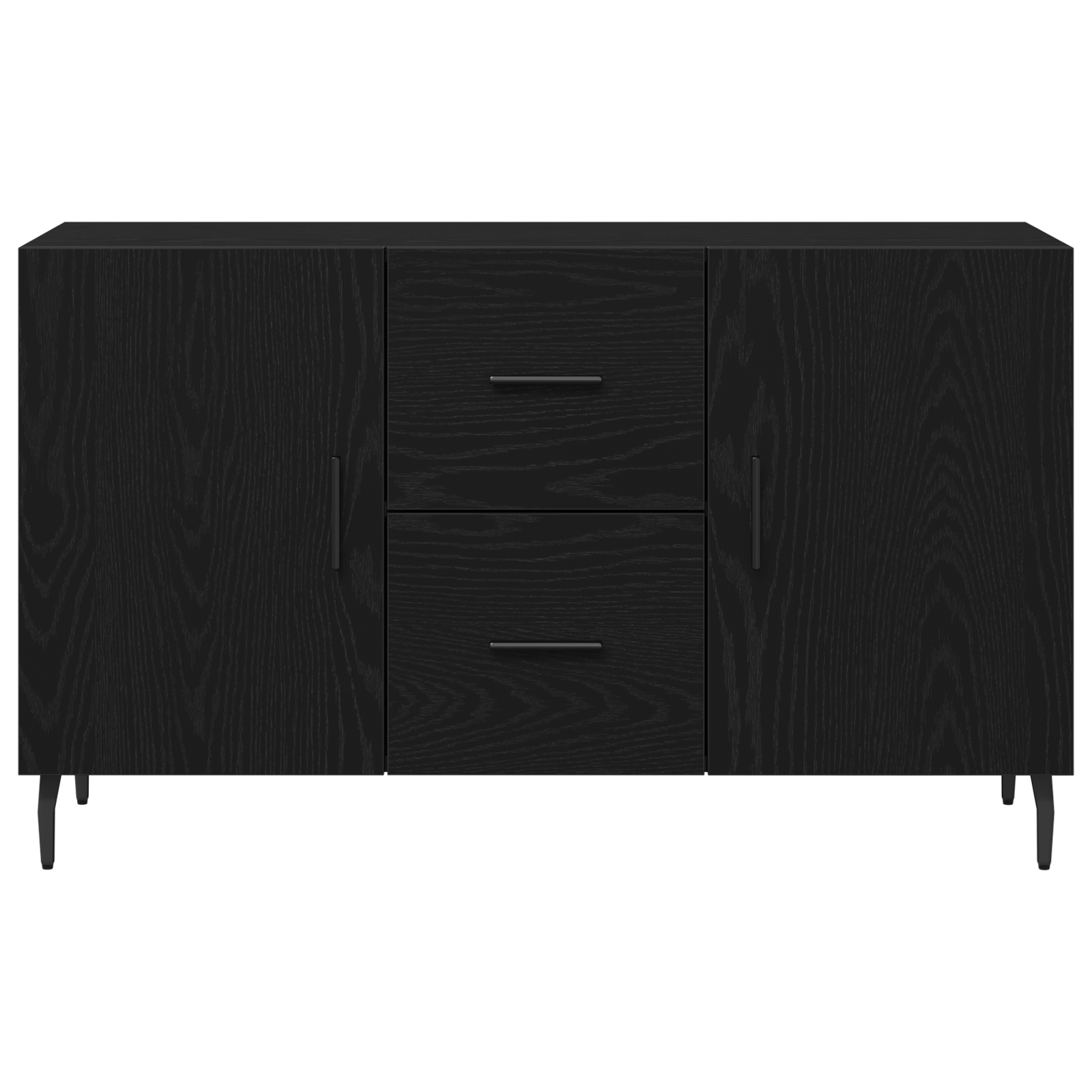 Black Oak Sideboard 100x36x60 cm Made from Engineered Wood - Image 7