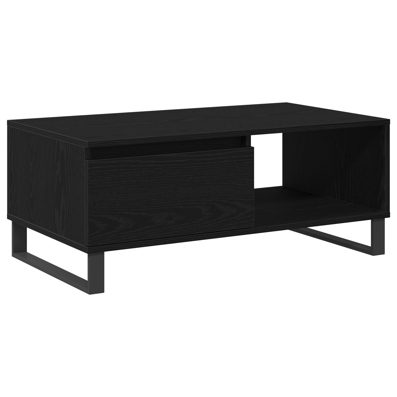 Coffee Table Black Oak 90x50x36,5 cm Engineered Wood - Image 2