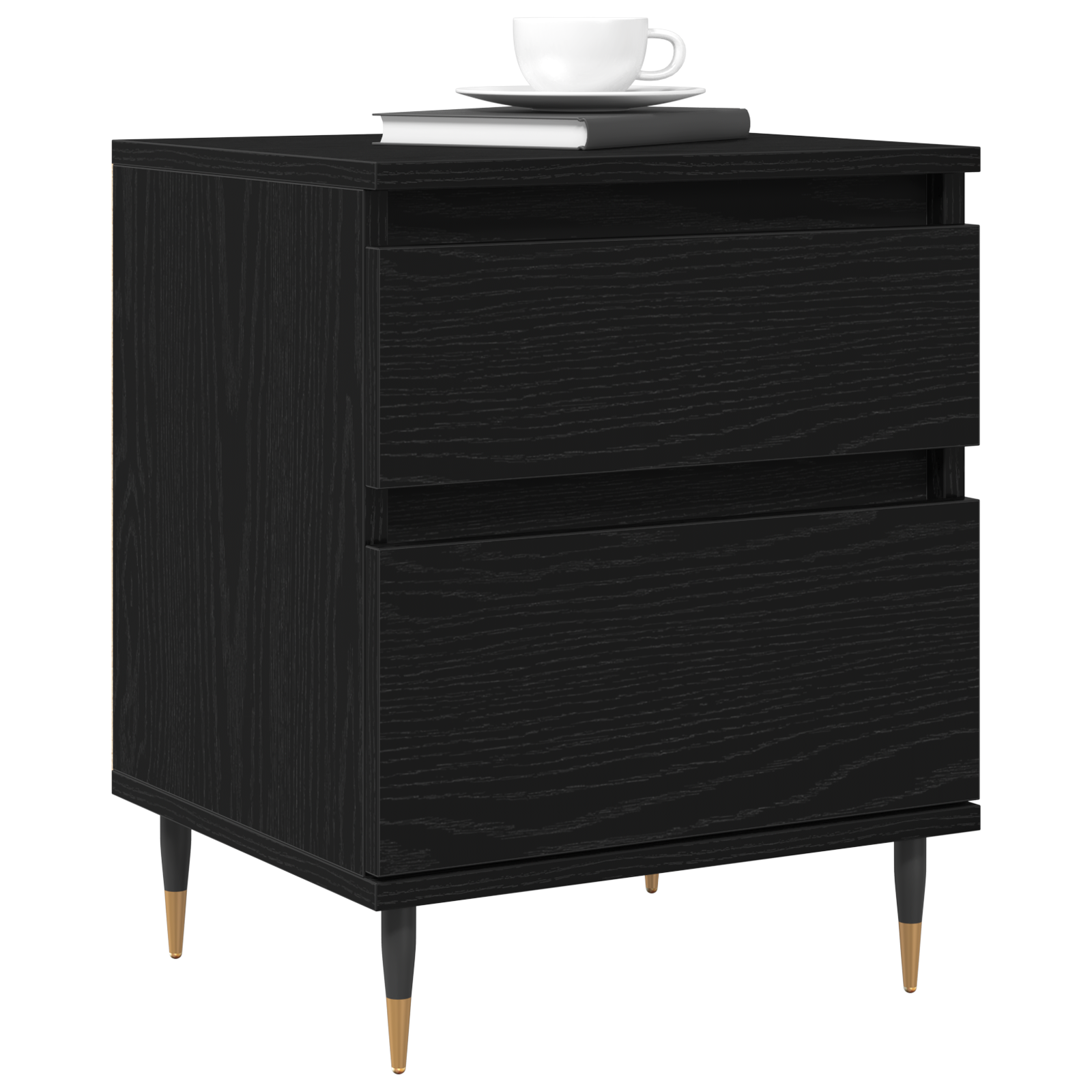 Bedside Cabinet Black Oak 40x35x50 cm Engineered Wood - Image 3