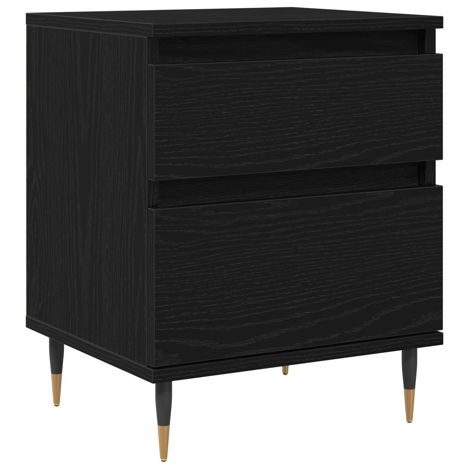 Bedside Cabinets 2pcs Black Oak 40x35x50 cm Engineered Wood - Image 5