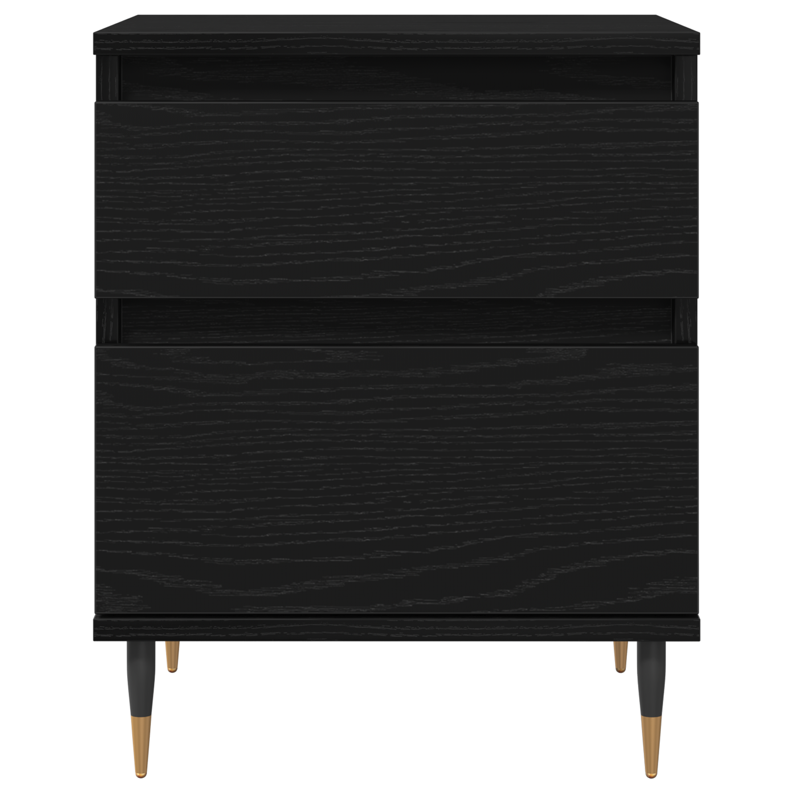 Bedside Cabinets 2pcs Black Oak 40x35x50 cm Engineered Wood - Image 7