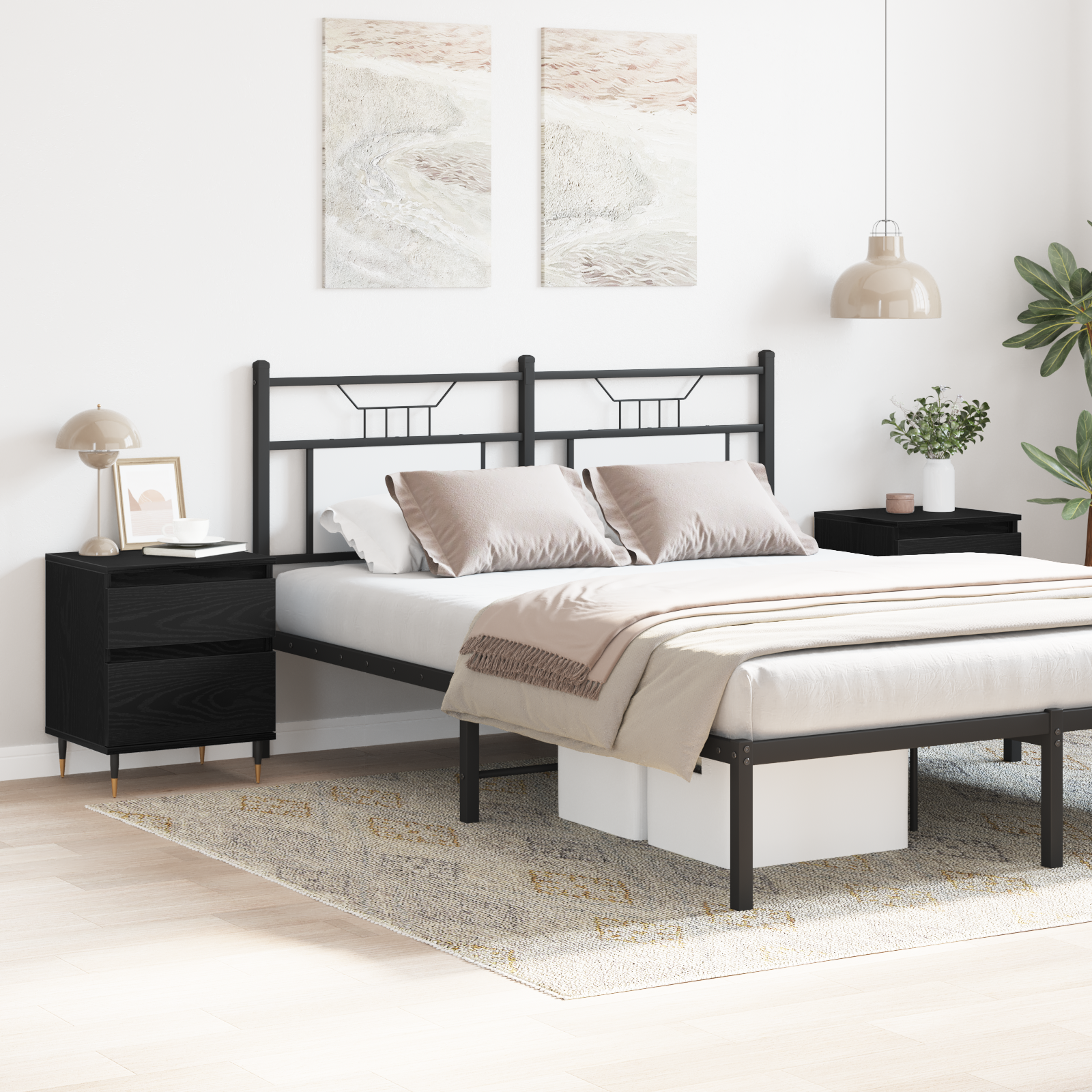 Bedside Cabinets 2pcs Black Oak 40x35x50 cm Engineered Wood - Image 4