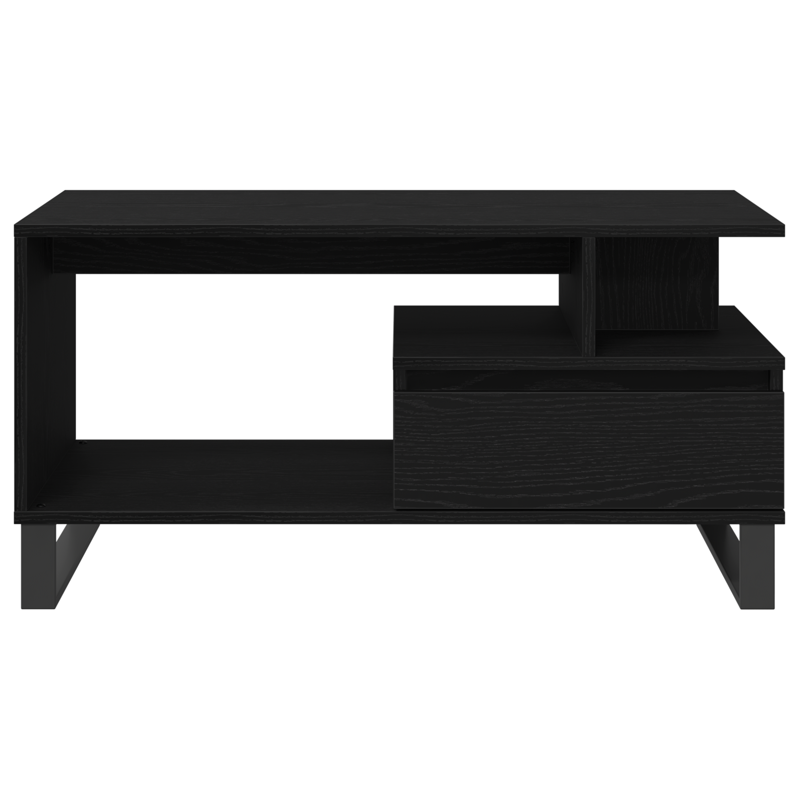 Coffee Table Black Oak 90x49x45 cm Engineered Wood - Image 6