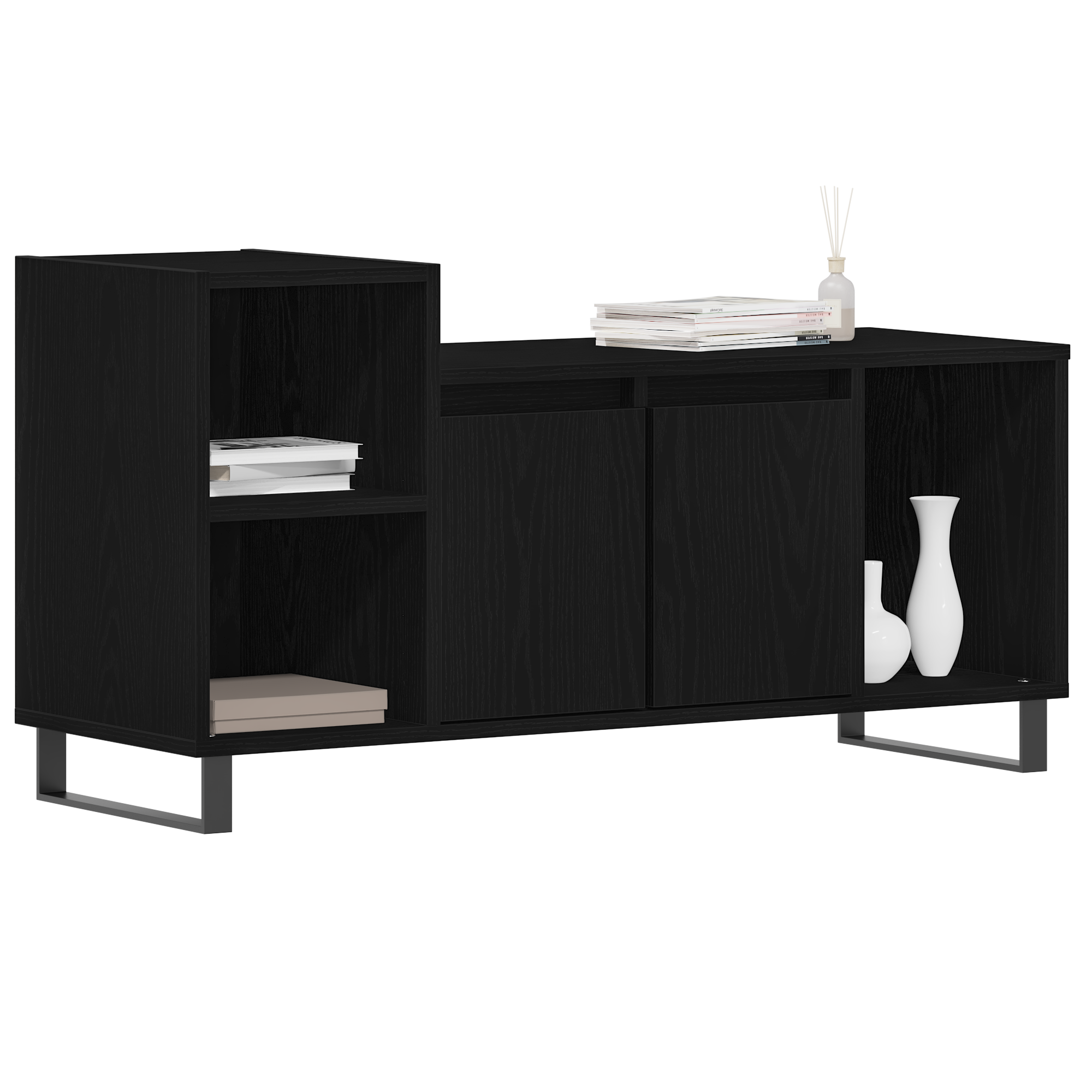 Thumbnail - vidaXL TV-Schrank Schwarz Eiche 100x35x55 cm Holzwerkstoff