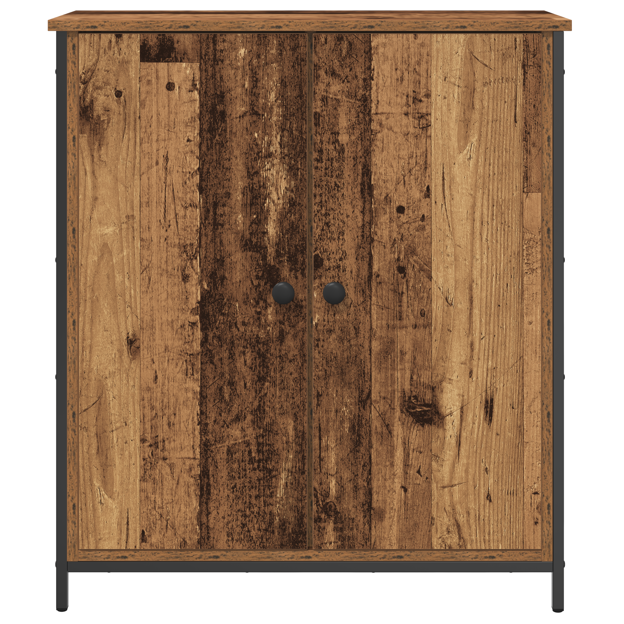 Sideboard Old Wood 70x30x80 cm Engineered Wood and Steel - Image 6