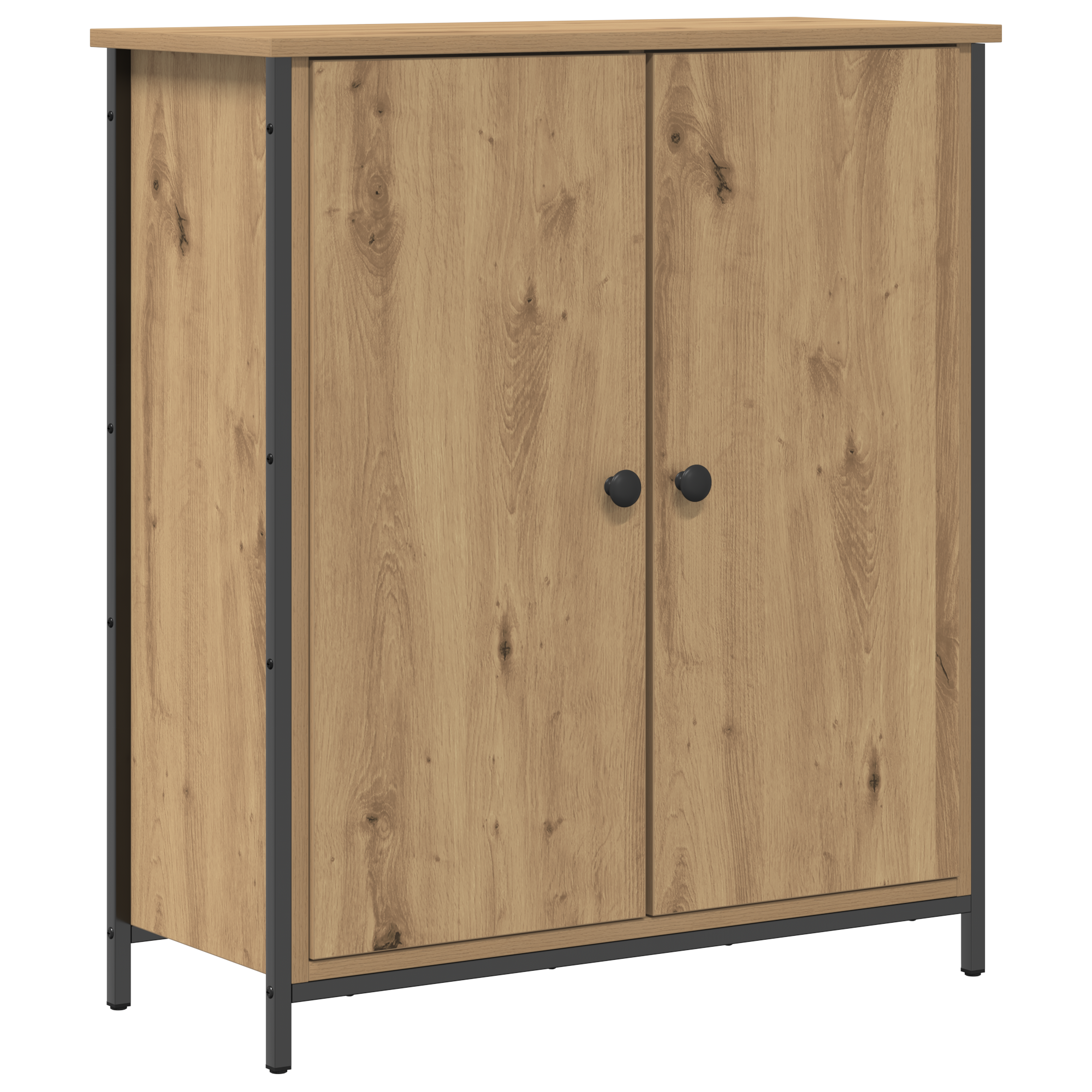 Sideboard Artisan Oak 70x30x80 cm Engineered Wood and Steel - Image 2