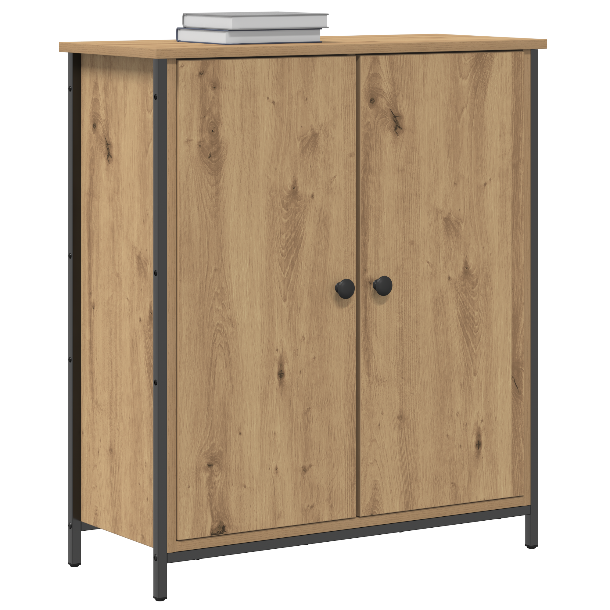 Sideboard Artisan Oak 70x30x80 cm Engineered Wood and Steel - Image 3