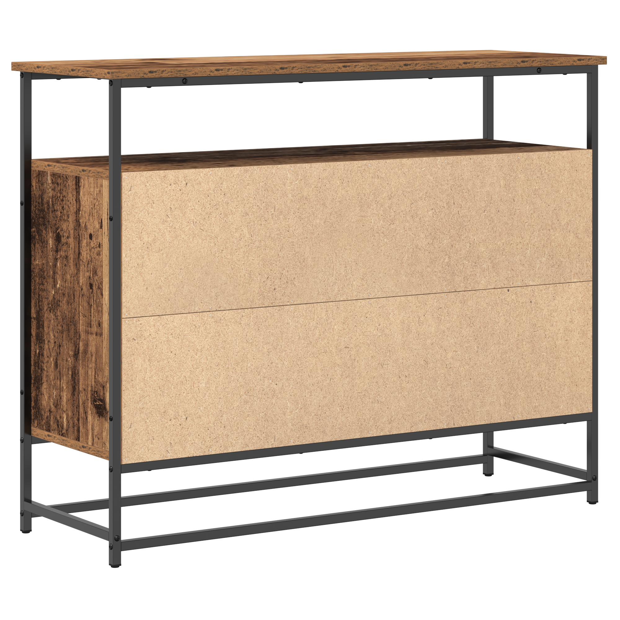 Sideboard Old Wood 100x35x80 cm Engineered Wood and Steel - Image 8
