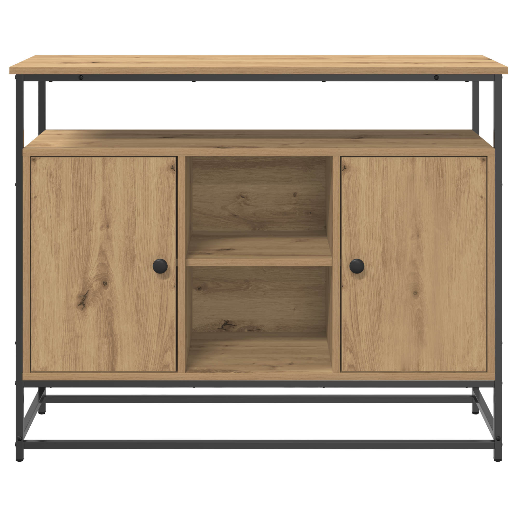 Sideboard Artisan Oak 100x35x80 cm Engineered Wood and Steel - Image 6