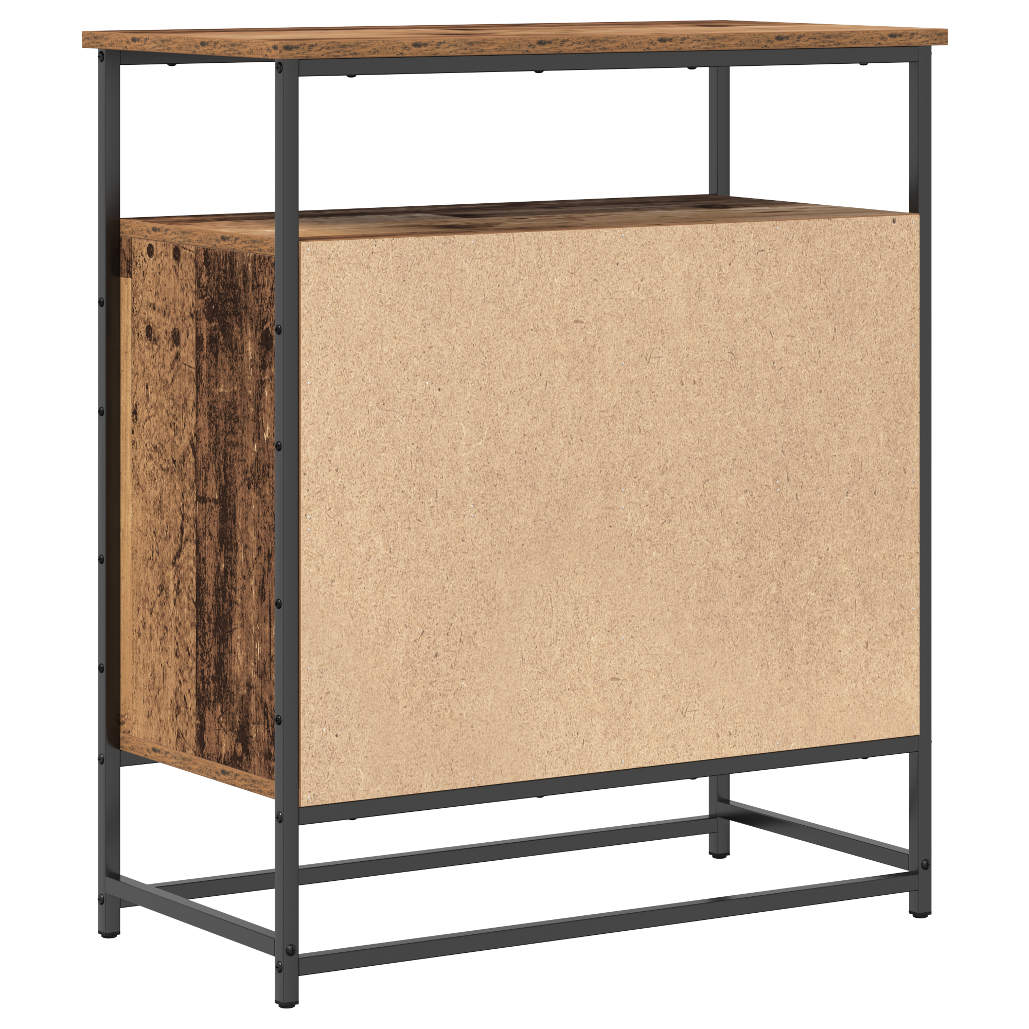 Sideboard Old Wood 69x35x80 cm Engineered Wood and Steel - Image 8