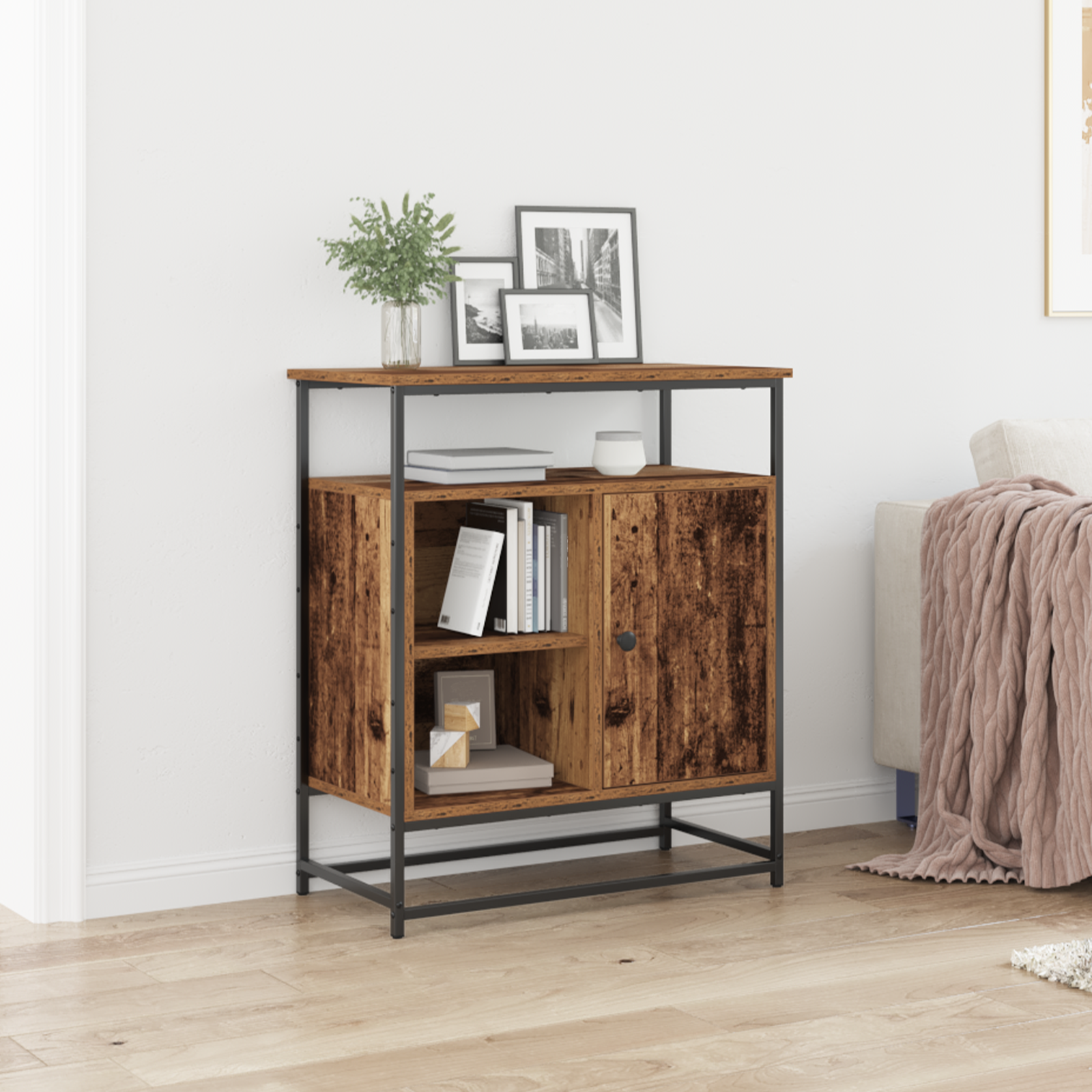 Thumbnail - vidaXL Sideboard Altholz 69x35x80 cm Holzwerkstoff und Stahl