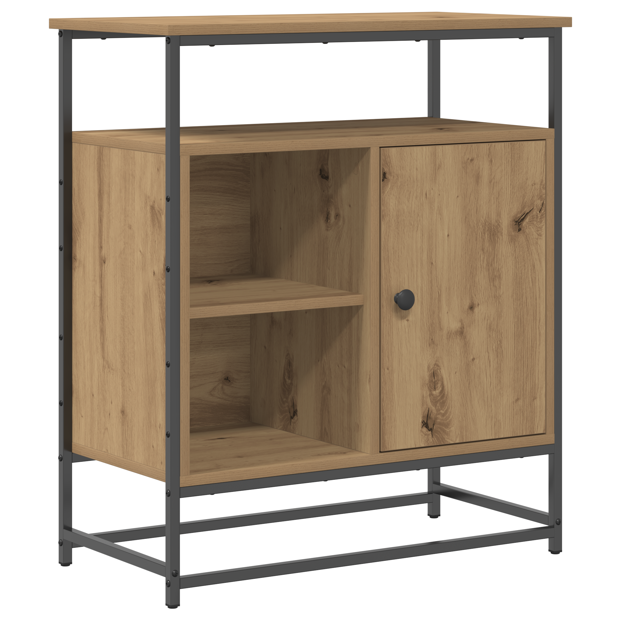 Sideboard Artisan Oak 69x35x80 cm Engineered Wood and Steel - Image 2