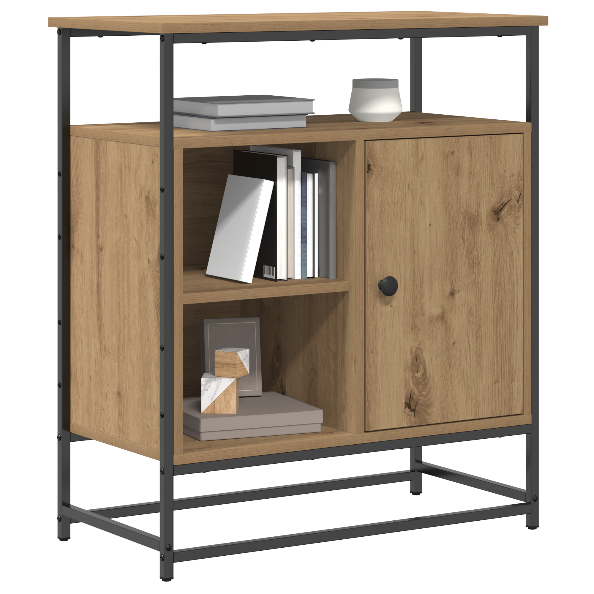 Thumbnail - vidaXL Sideboard Artisan Eiche 69x35x80 cm Holzwerkstoff und Stahl