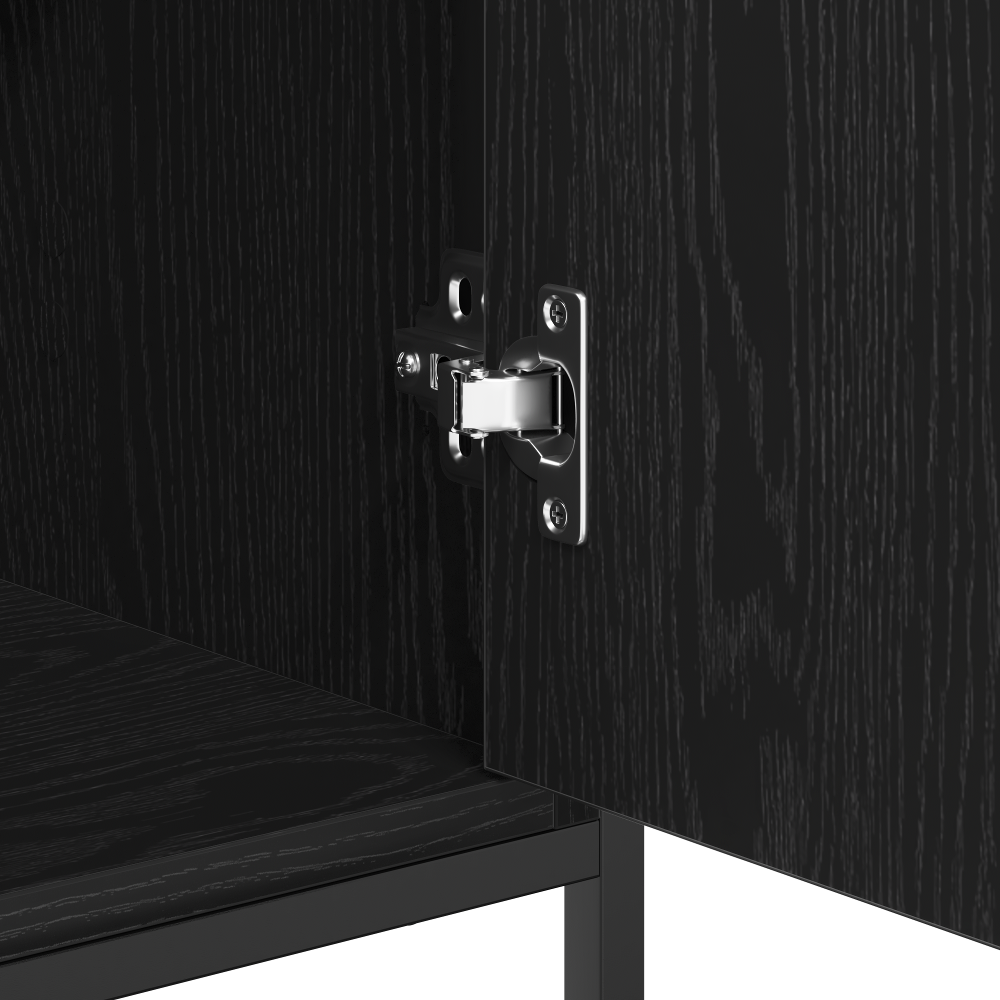 Sideboard Black Oak 69x35x80 cm Engineered Wood and Steel - Image 10