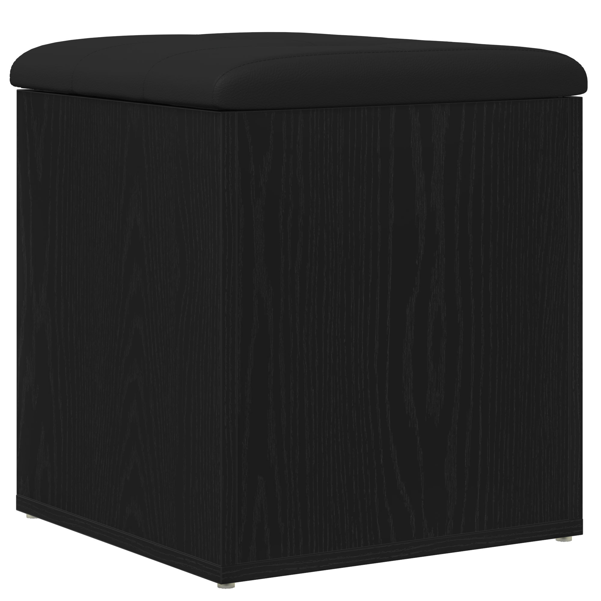 Storage Bench Black Oak 42x42x45 cm Solid Wood - Image 2